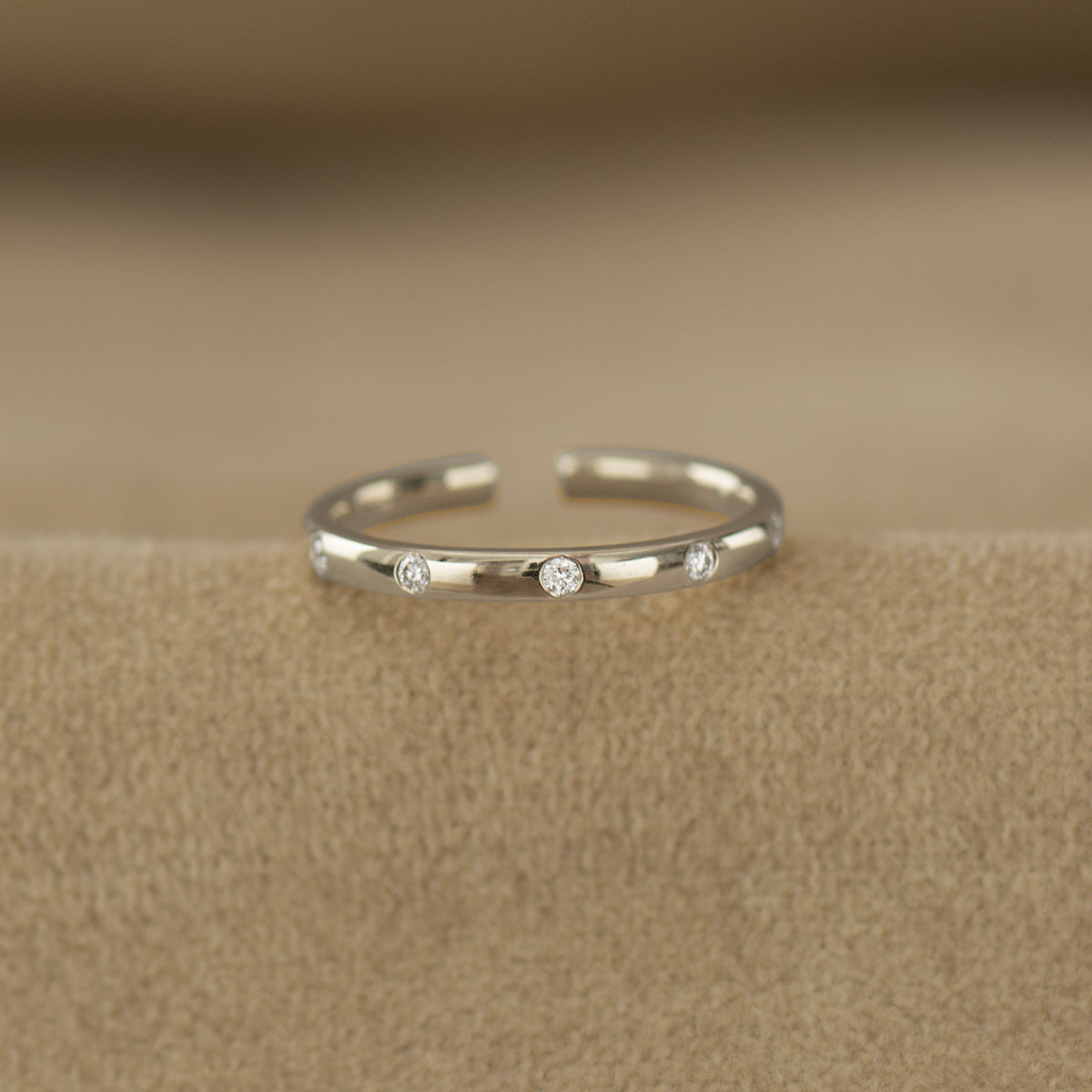 Open Gap Evenly Spaced Diamond Ring