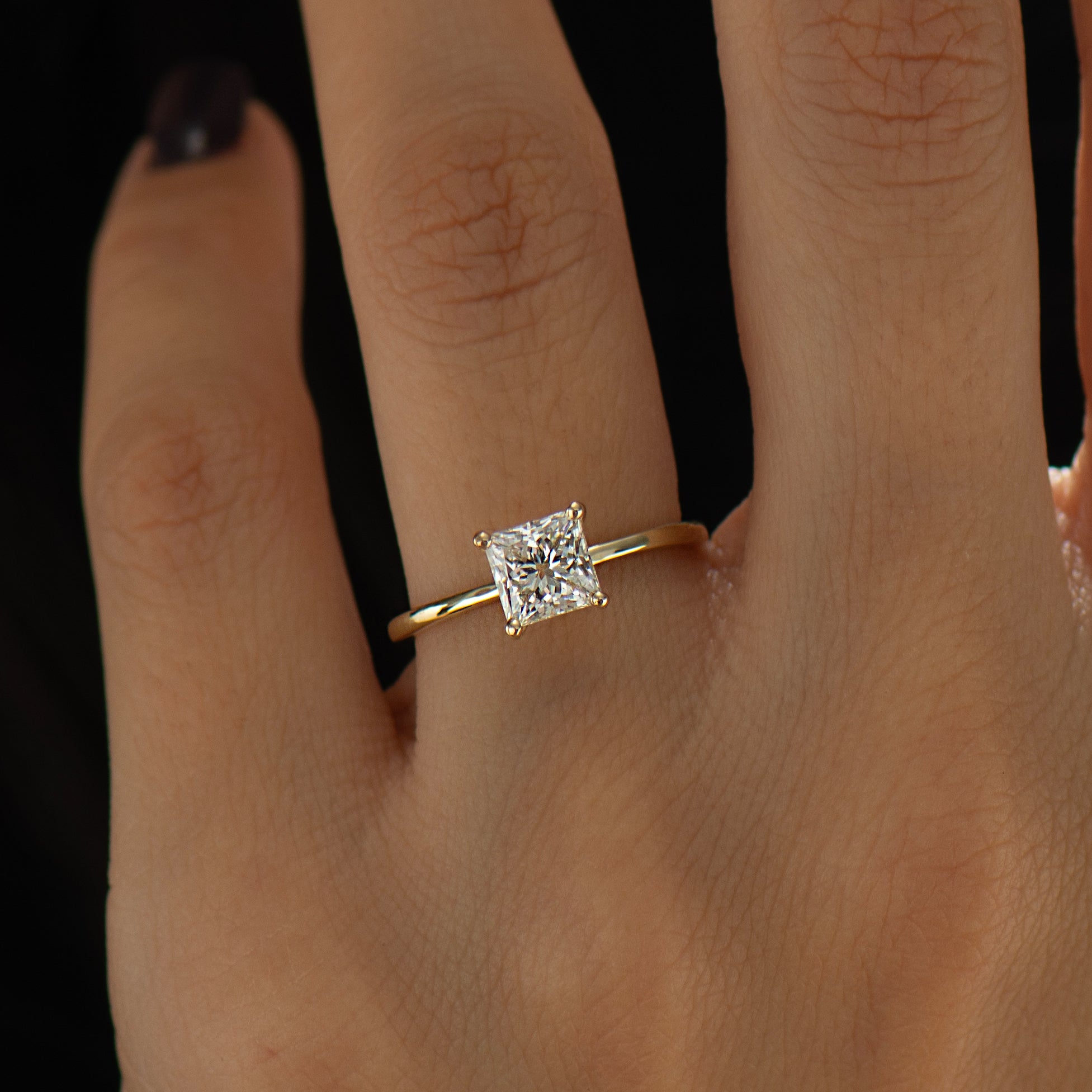 The Large Skinny Band Solitaire - Princess