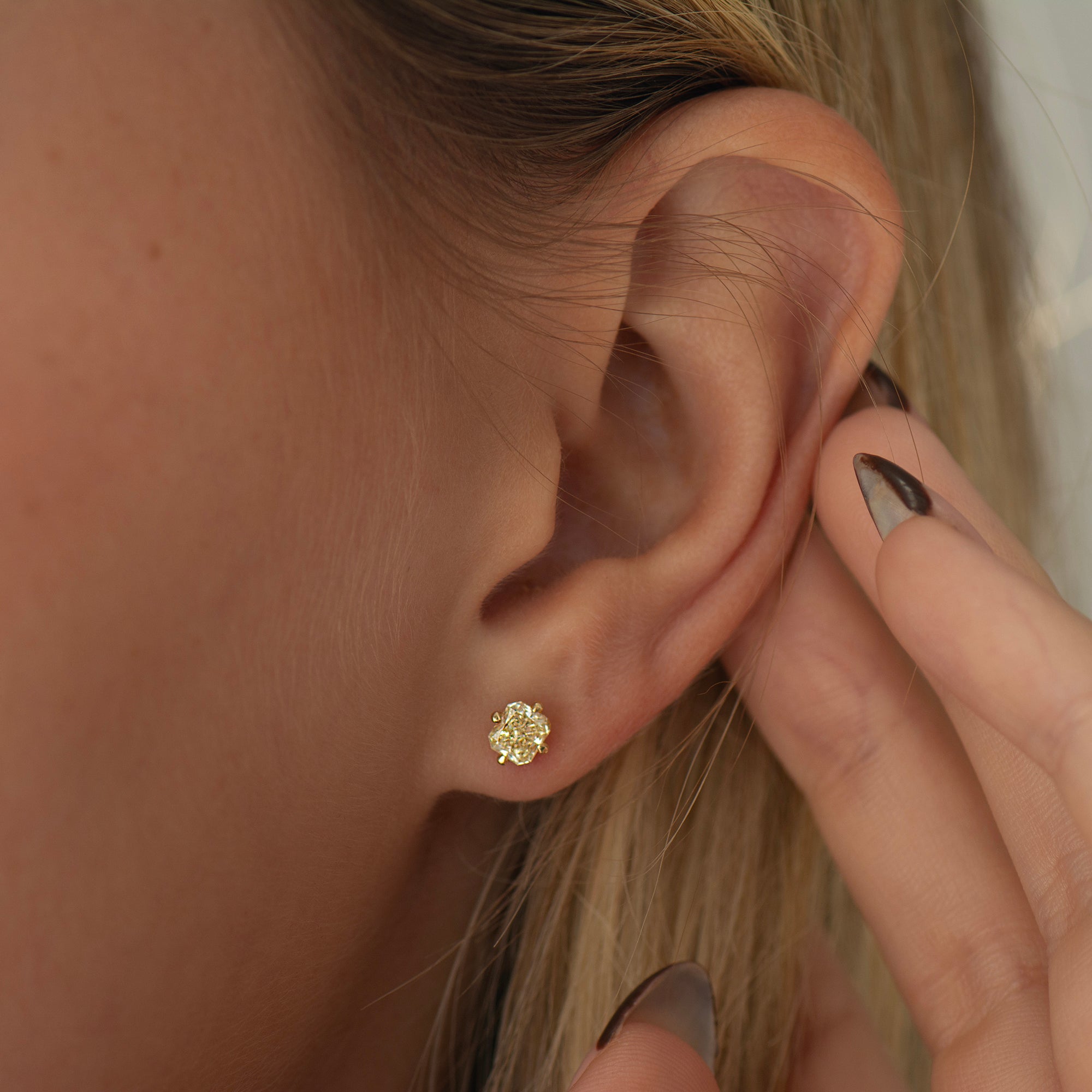Radiant Yellow Diamond Earrings