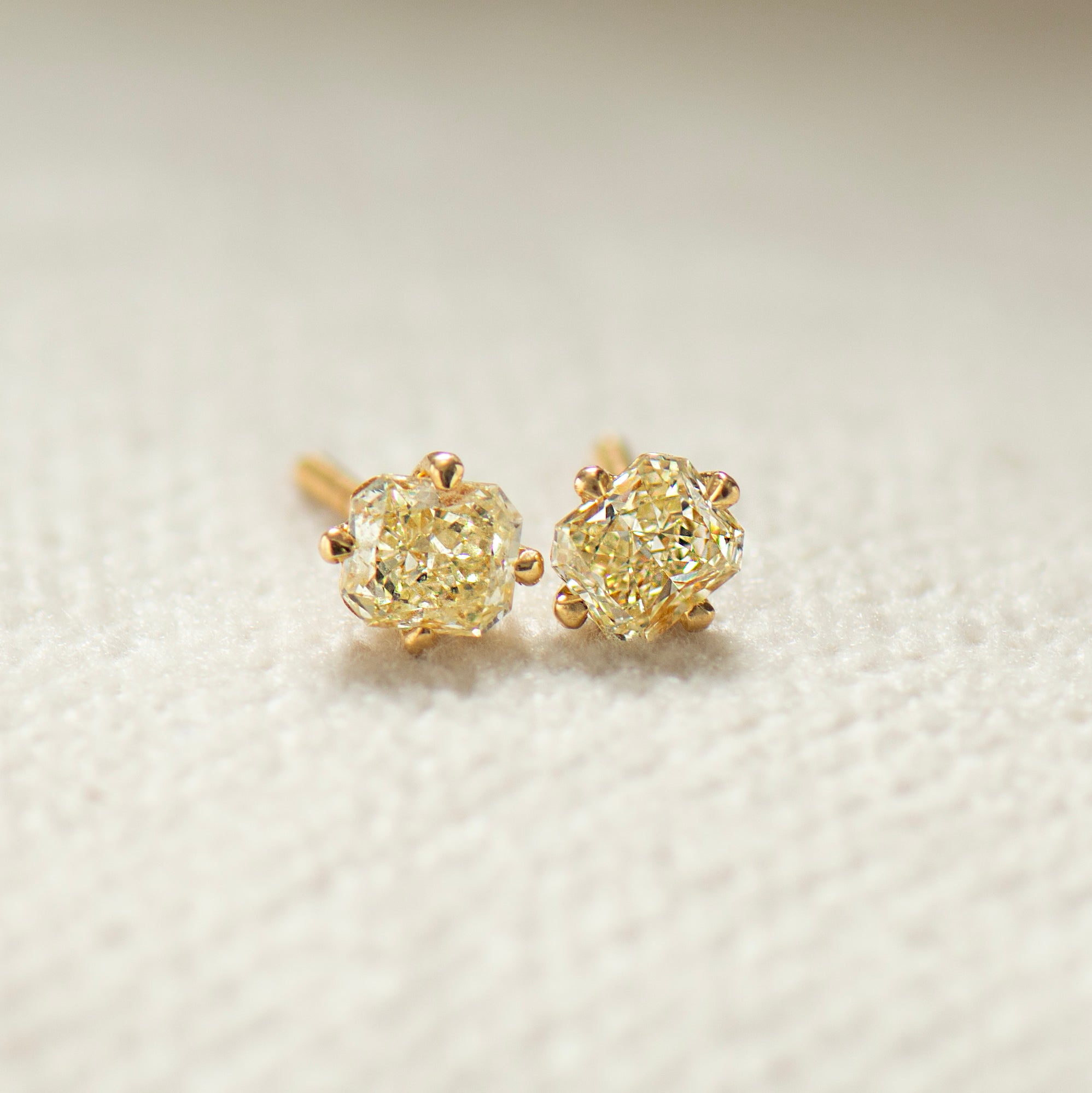 Radiant Yellow Diamond Earrings
