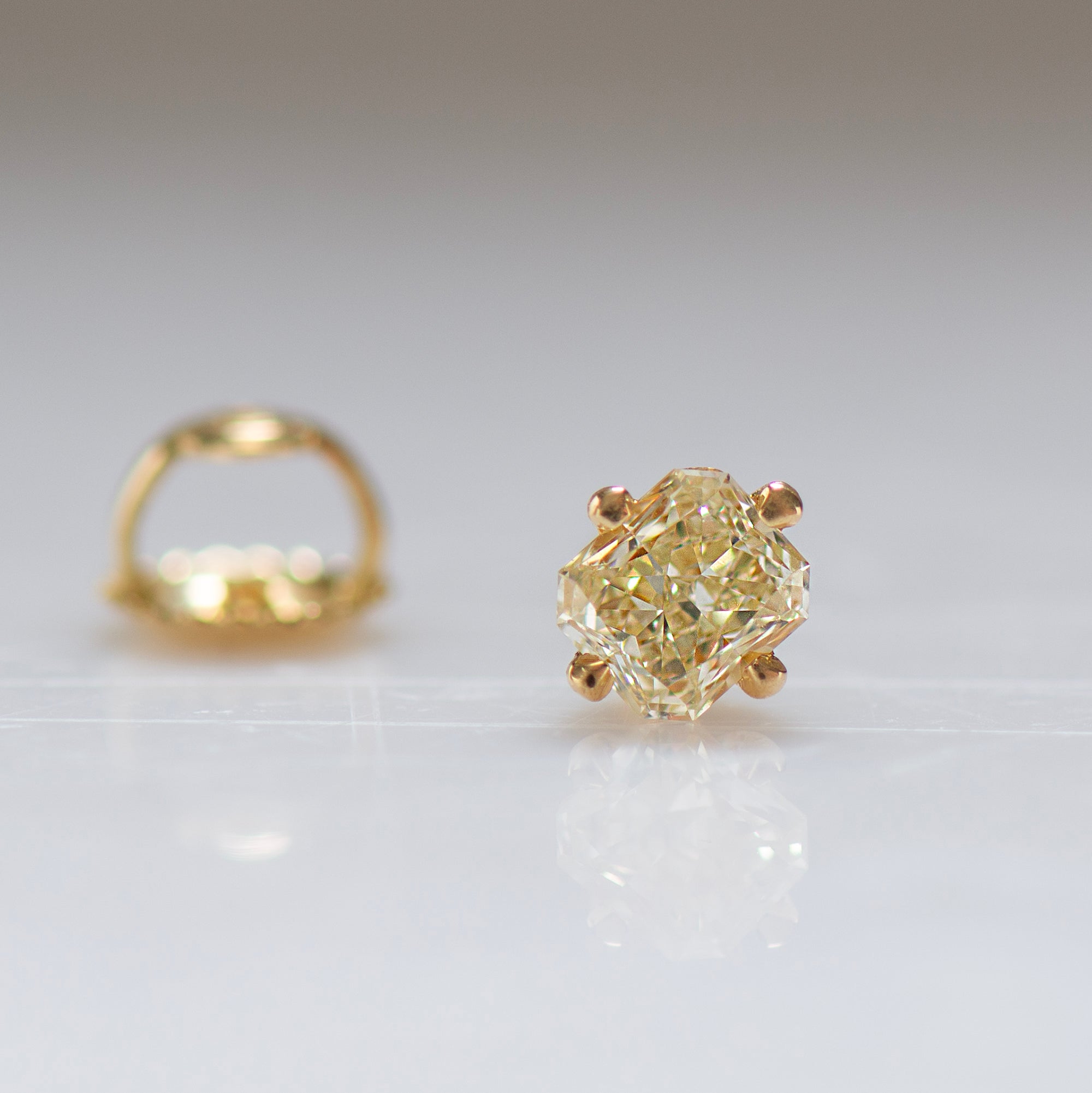 Radiant Yellow Diamond Earrings