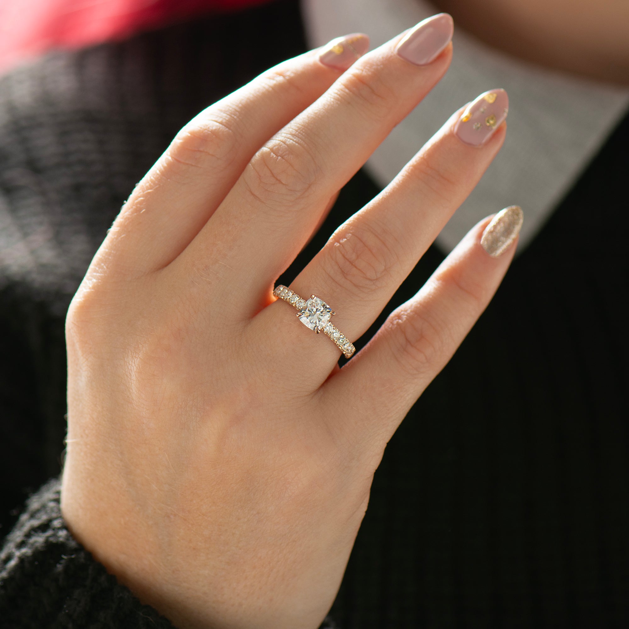 Squarish Cushion Engagement Ring