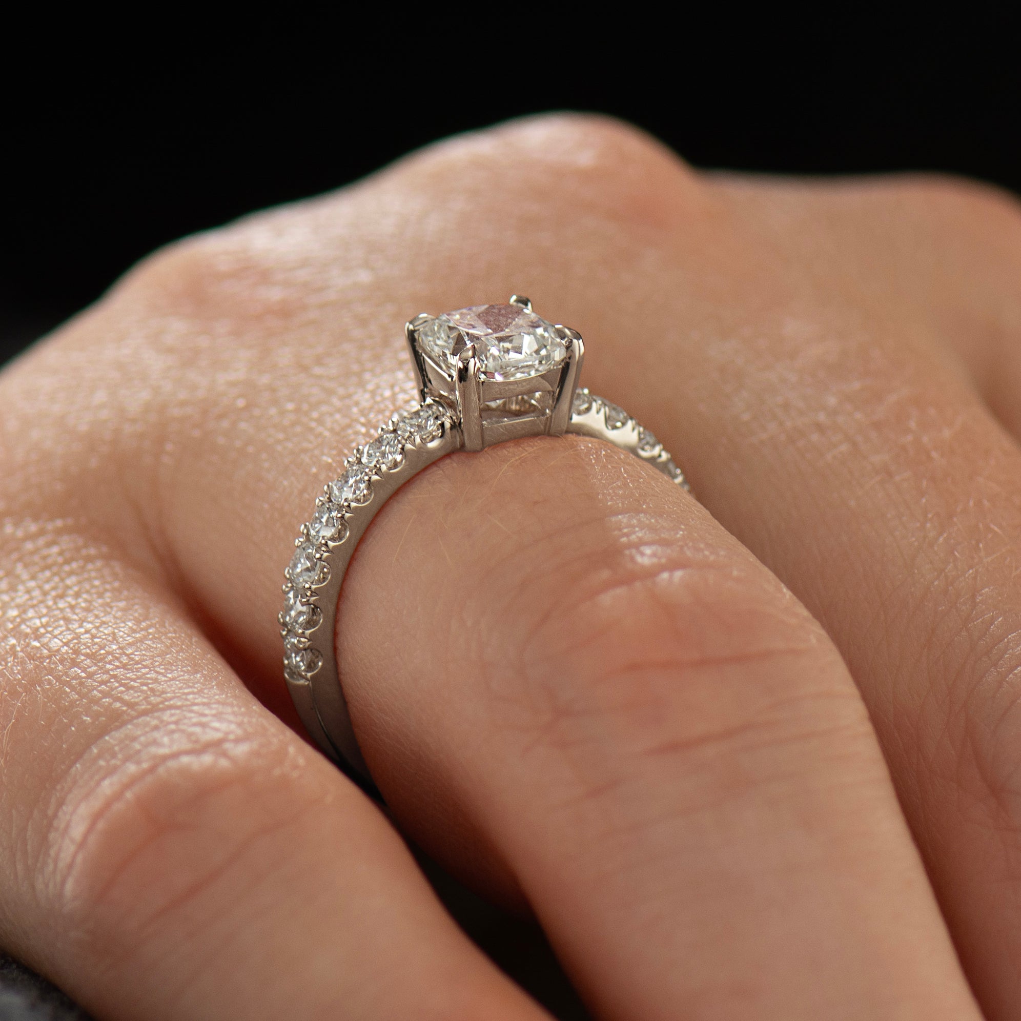 Squarish Cushion Engagement Ring