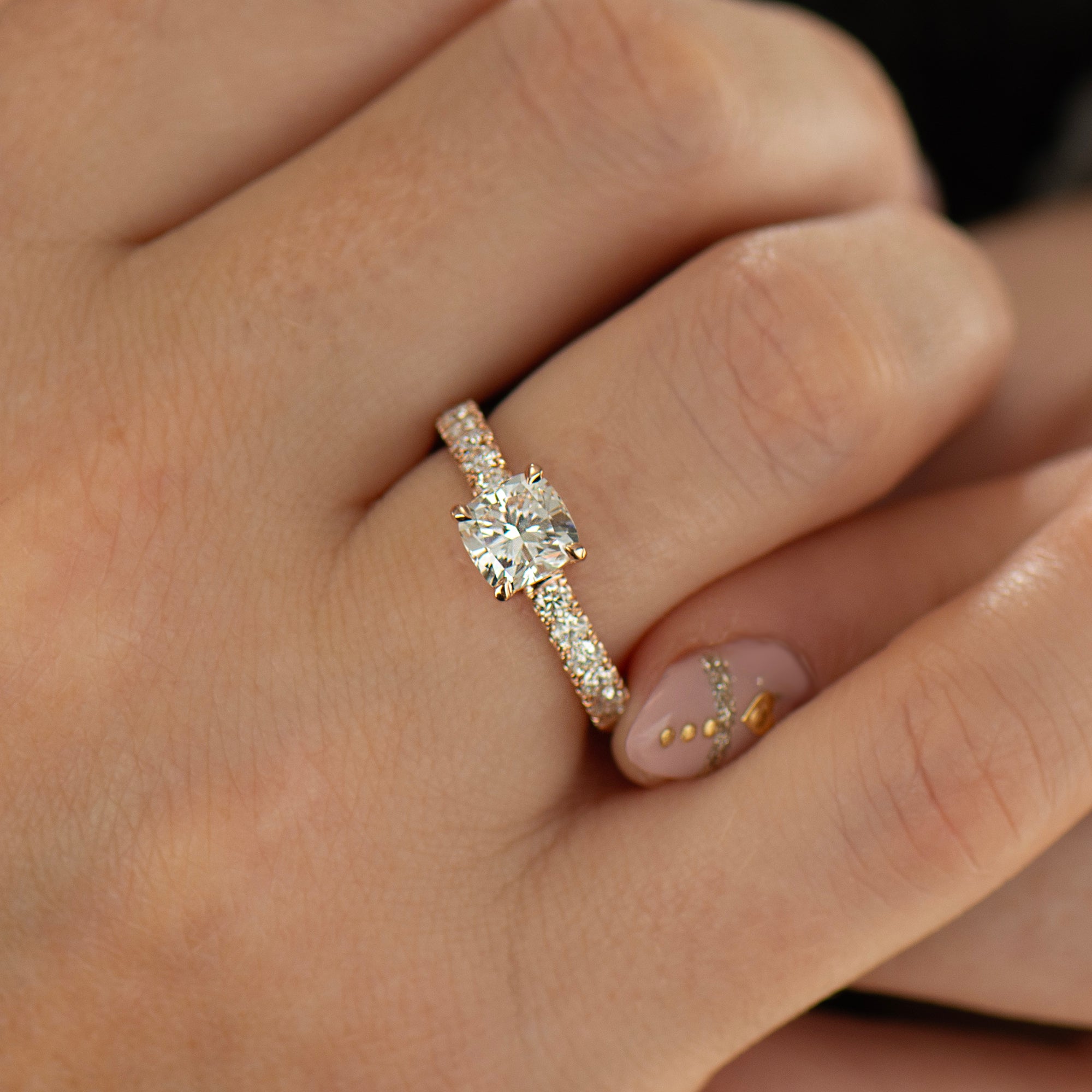 Squarish Cushion Engagement Ring