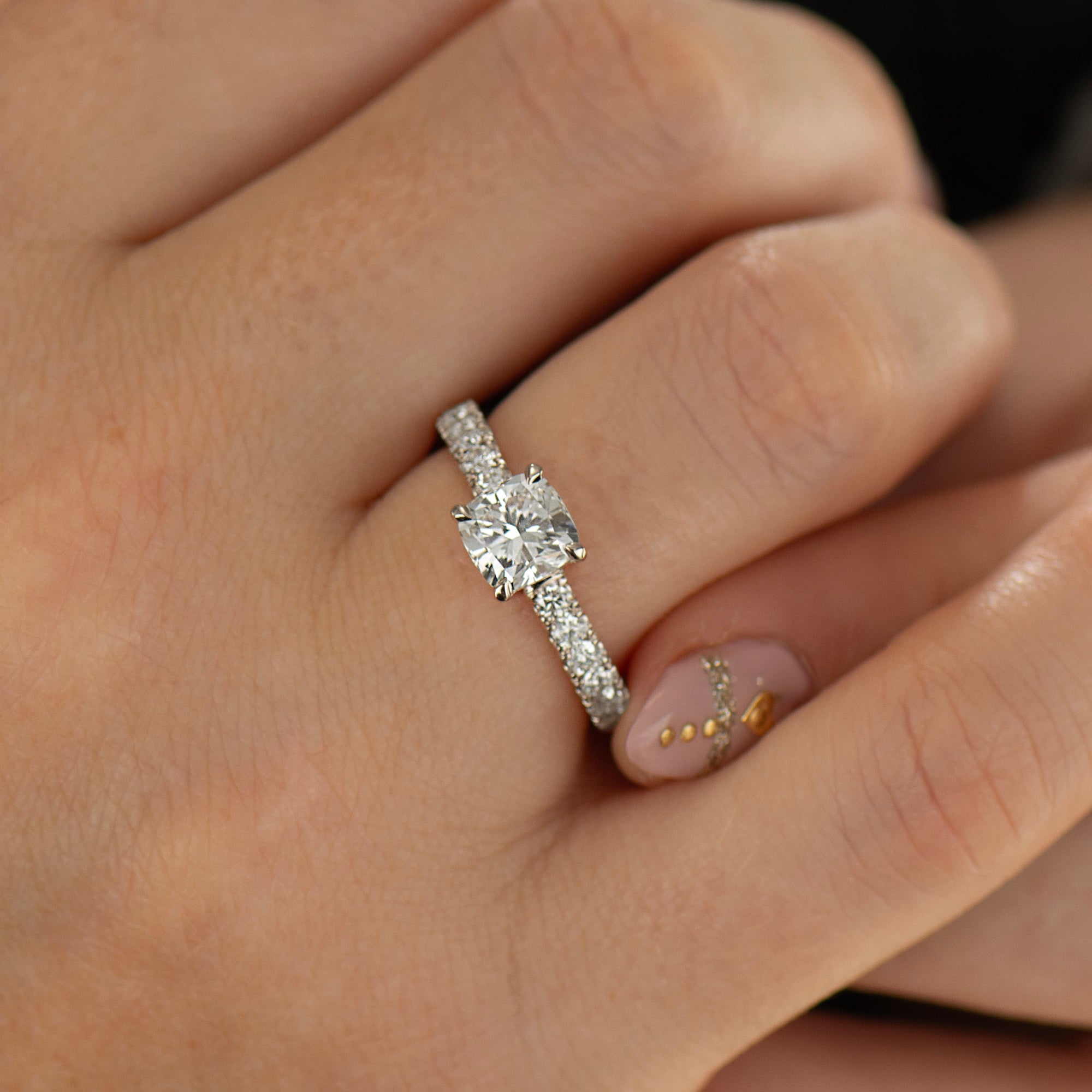 Squarish Cushion Engagement Ring