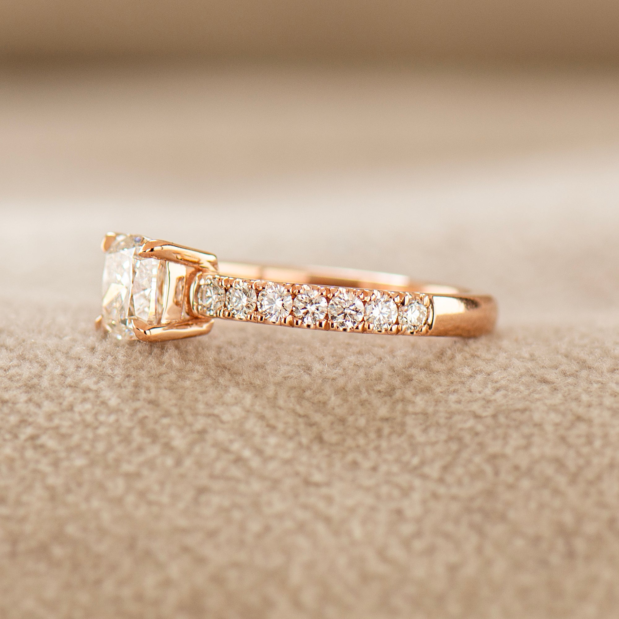 Squarish Cushion Engagement Ring
