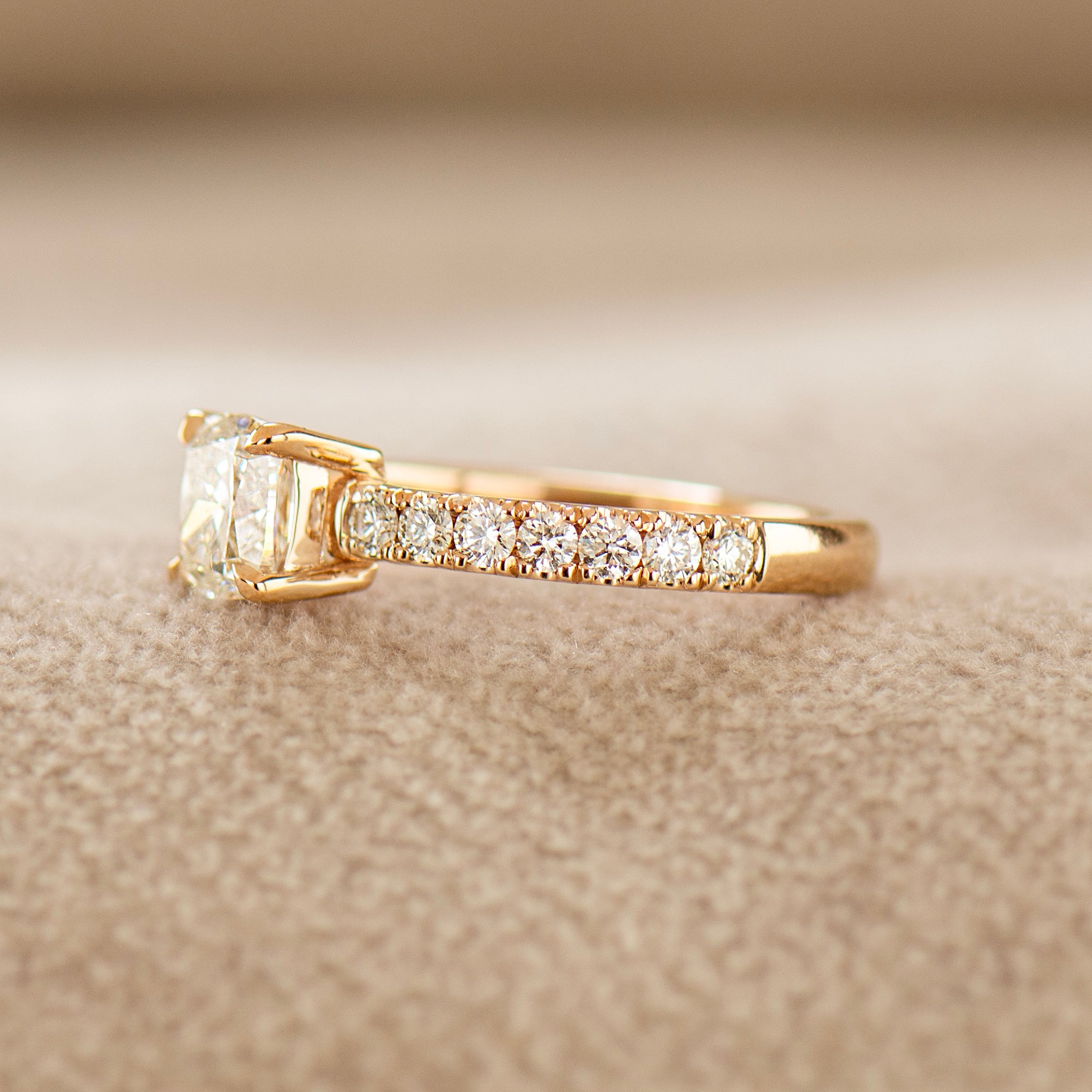 Squarish Cushion Engagement Ring
