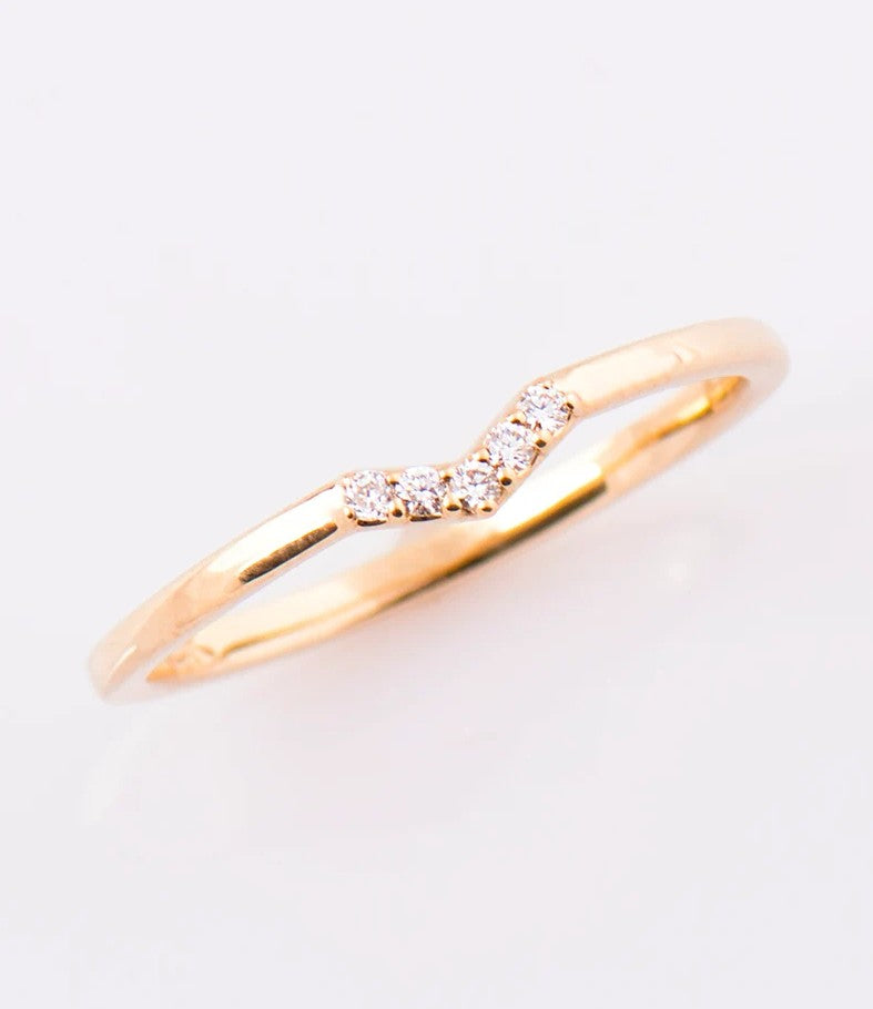 Small V Shaped Diamonds Ring