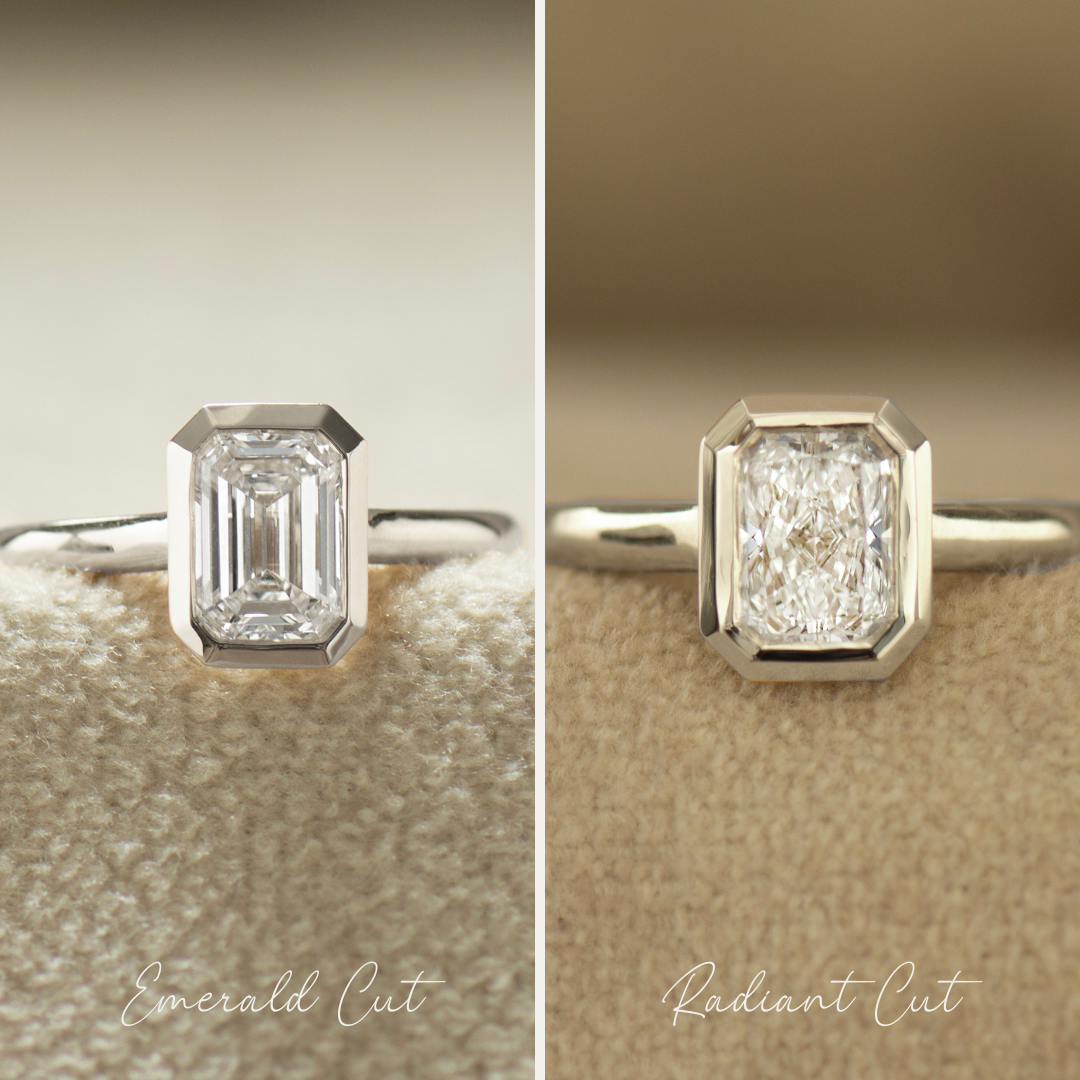 Elongated Radiant Cut Diamond Ring