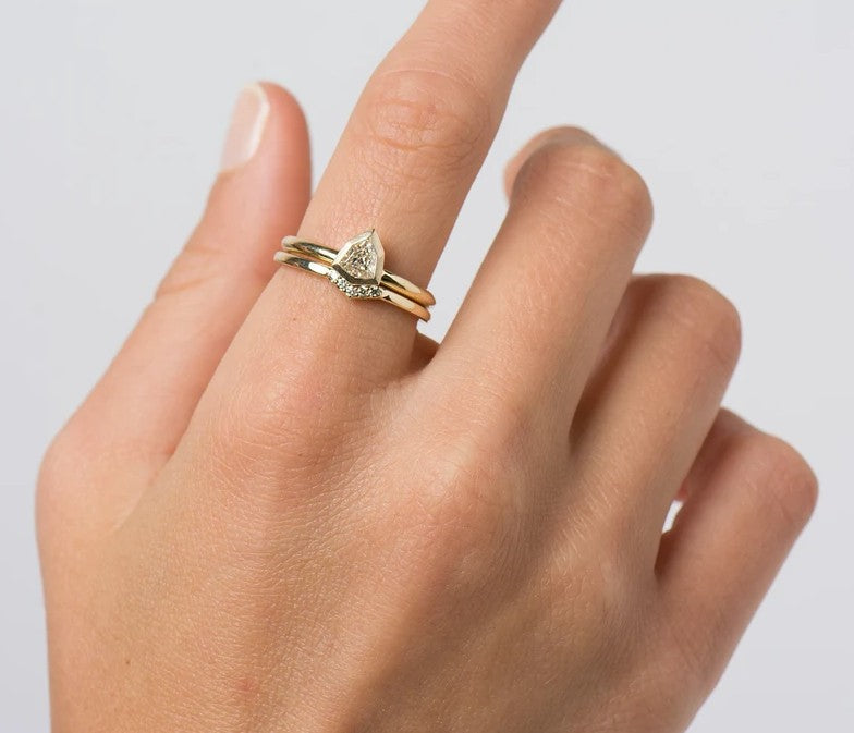 Small V Shaped Diamonds Ring