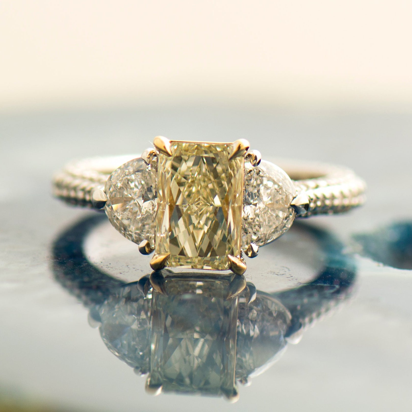 Three Stones Radiant Ring