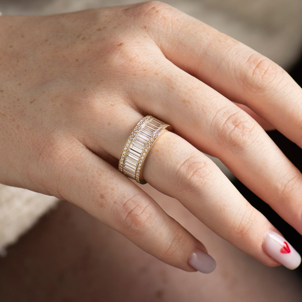 Elongated Baguette Diamonds Ring