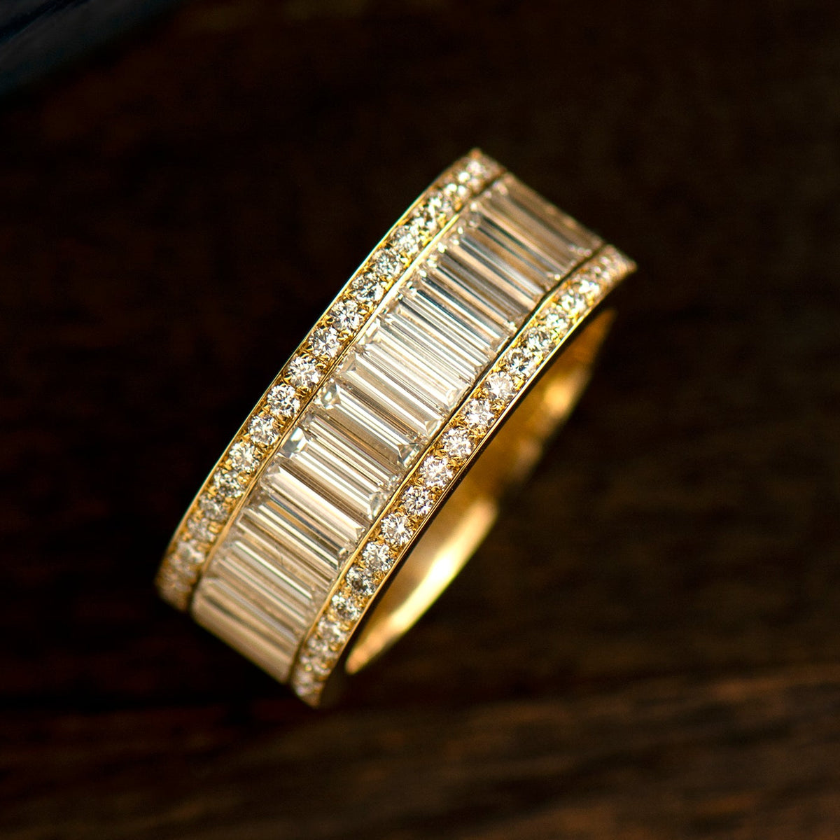 Elongated Baguette Diamonds Ring