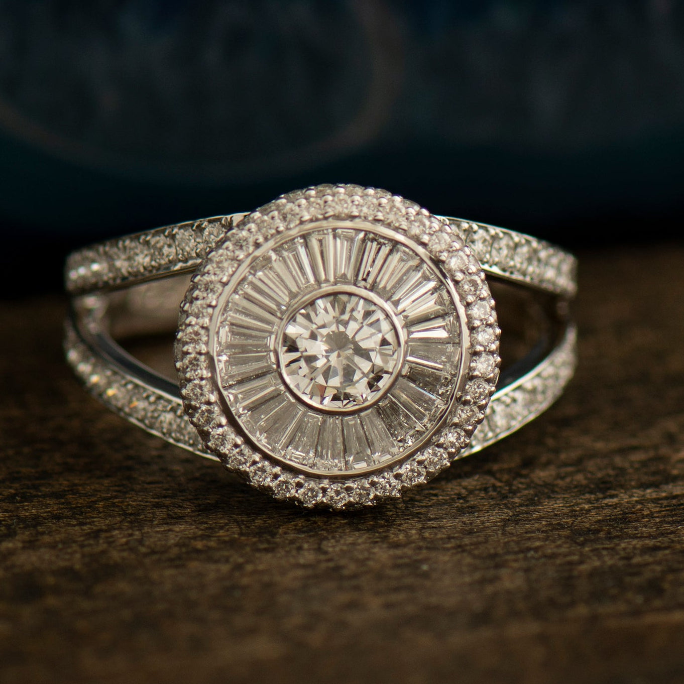 Sun Rays Diamonds Ring