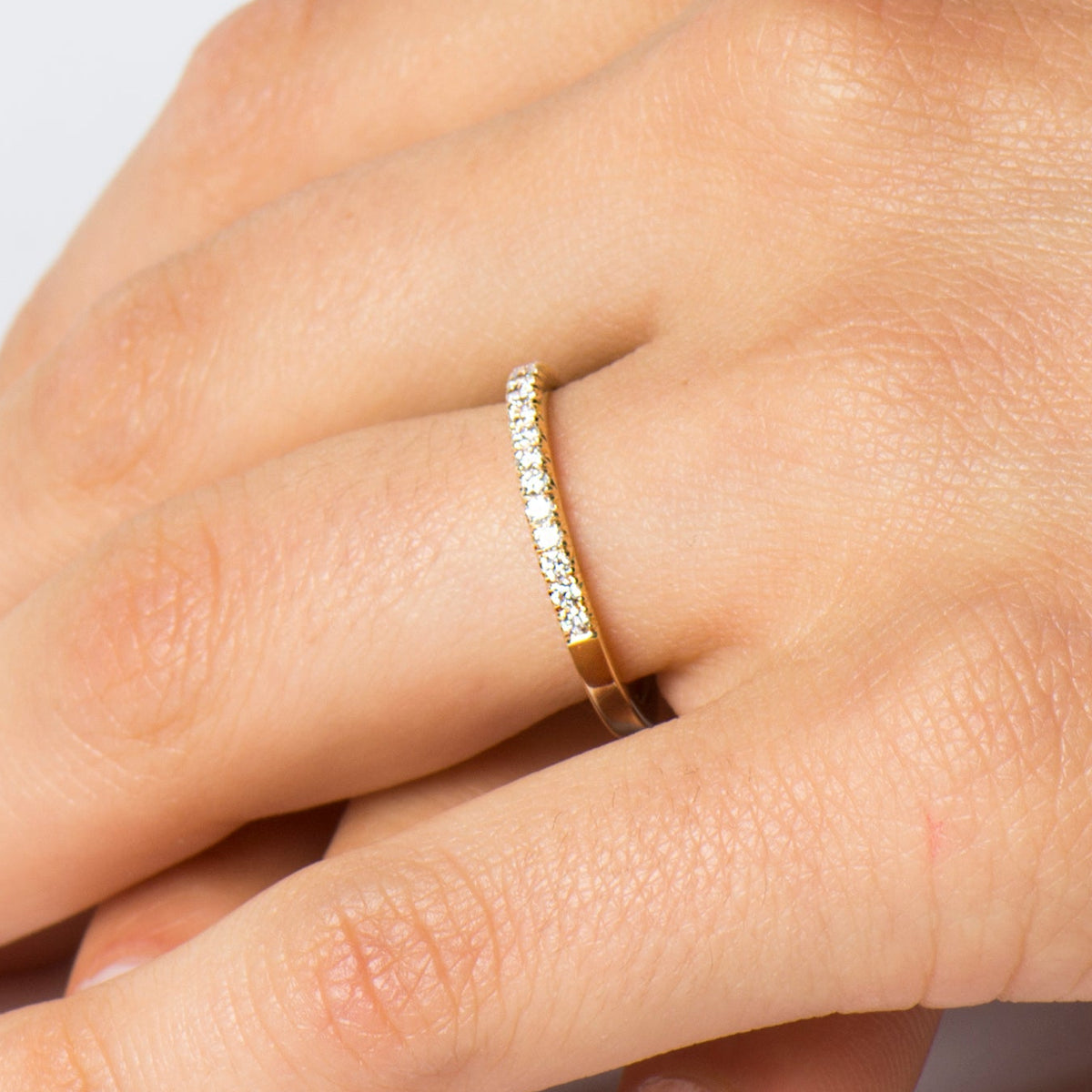 2 mm Pave Diamond Ring