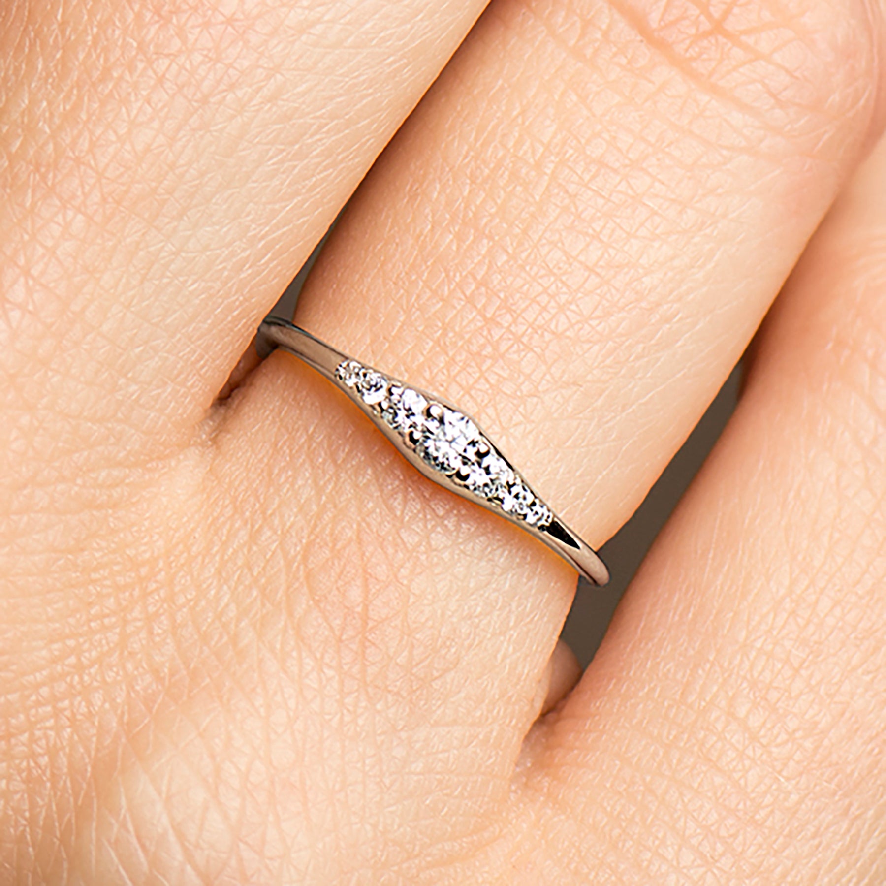 Tiny Round Engagement Ring