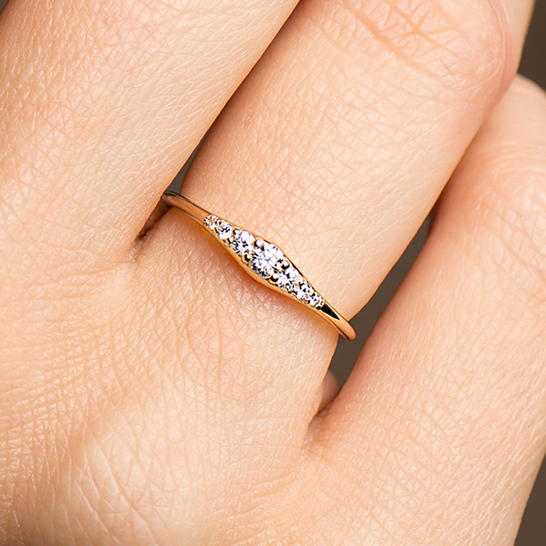 Tiny Round Engagement Ring