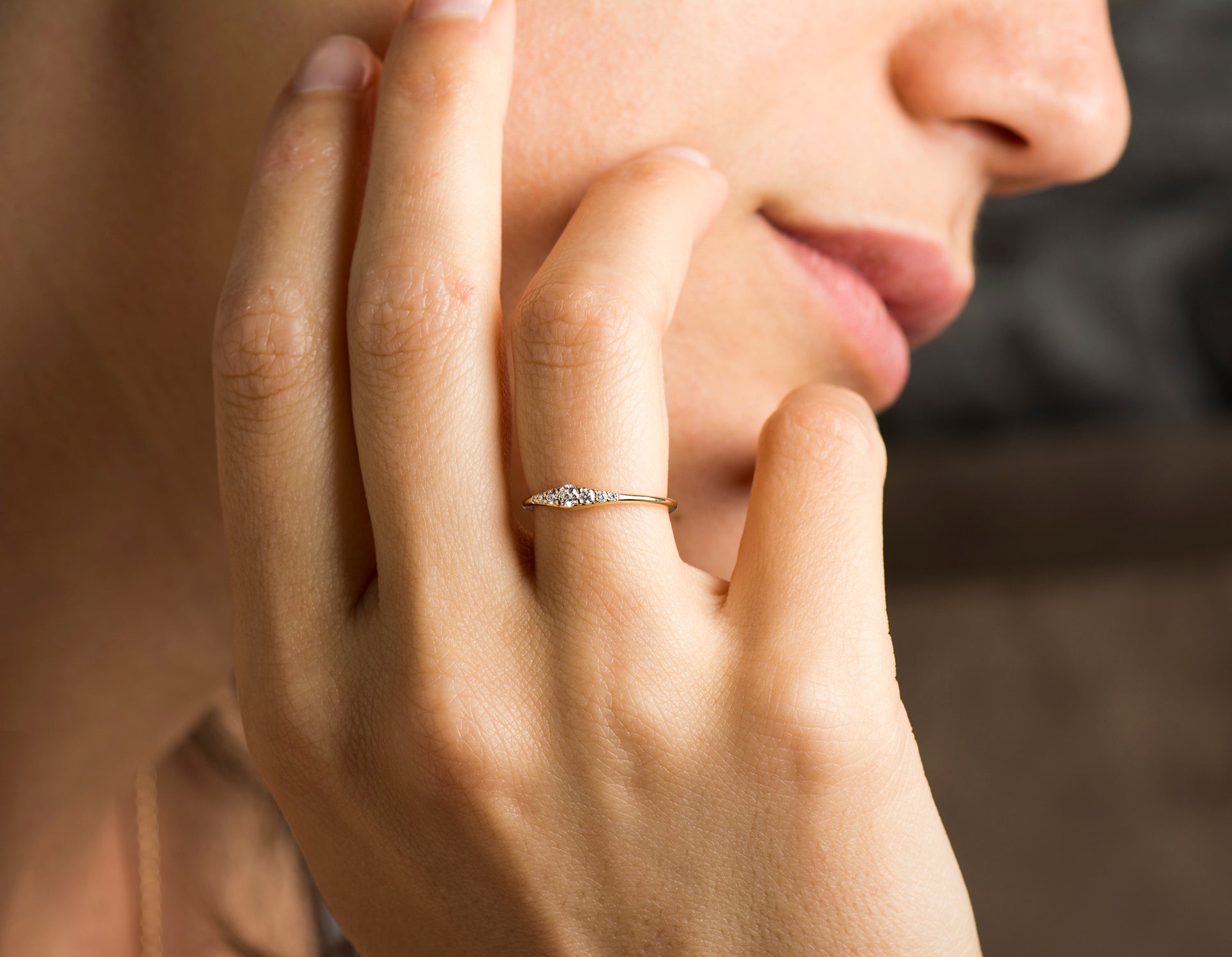 Tiny Round Engagement Ring