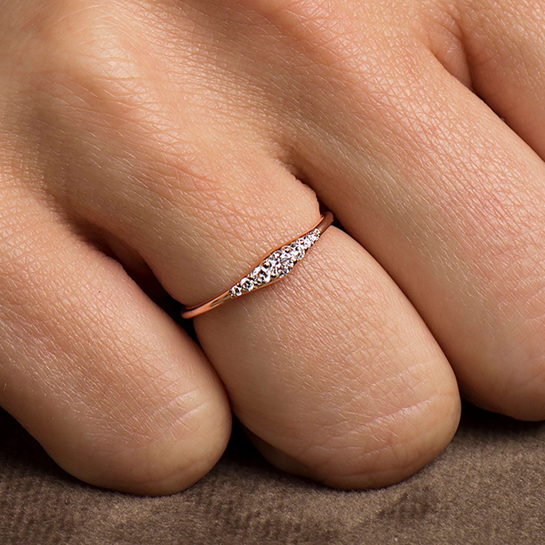 Tiny Round Engagement Ring