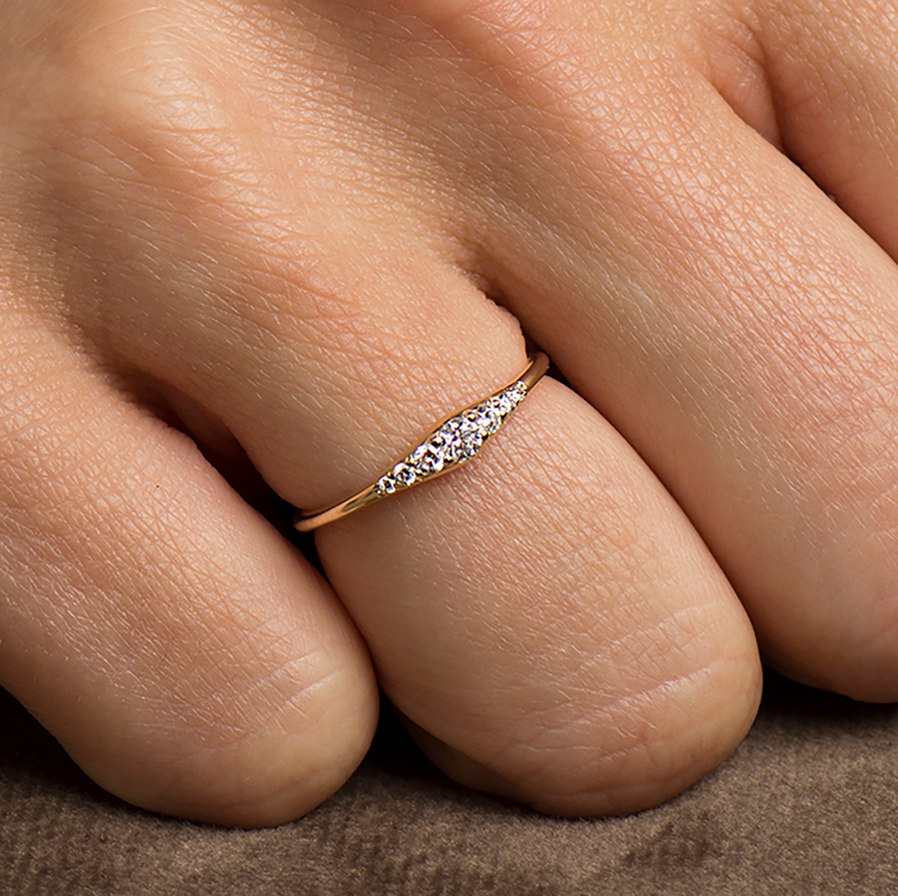 Tiny Round Engagement Ring