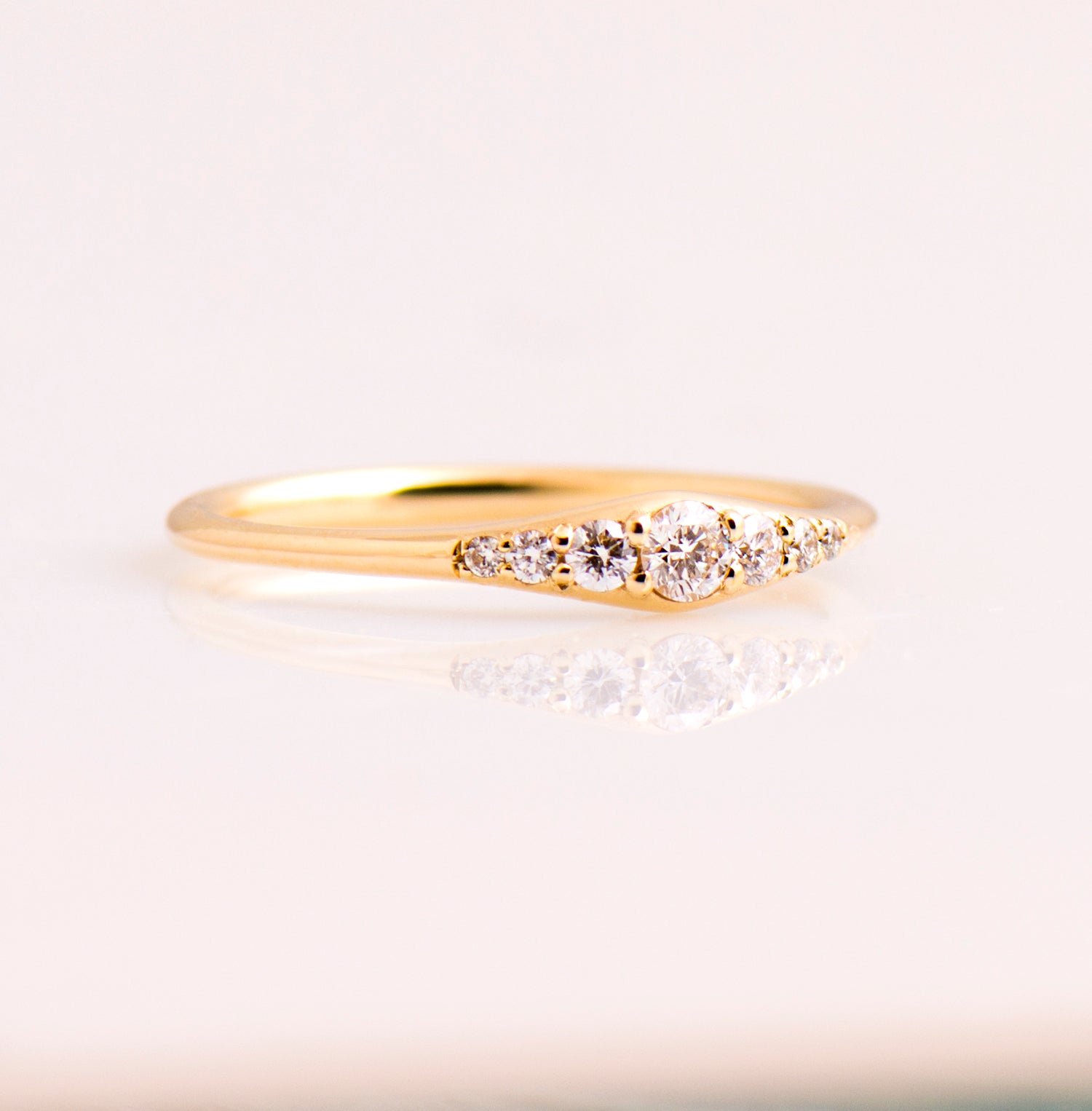 Tiny Round Engagement Ring