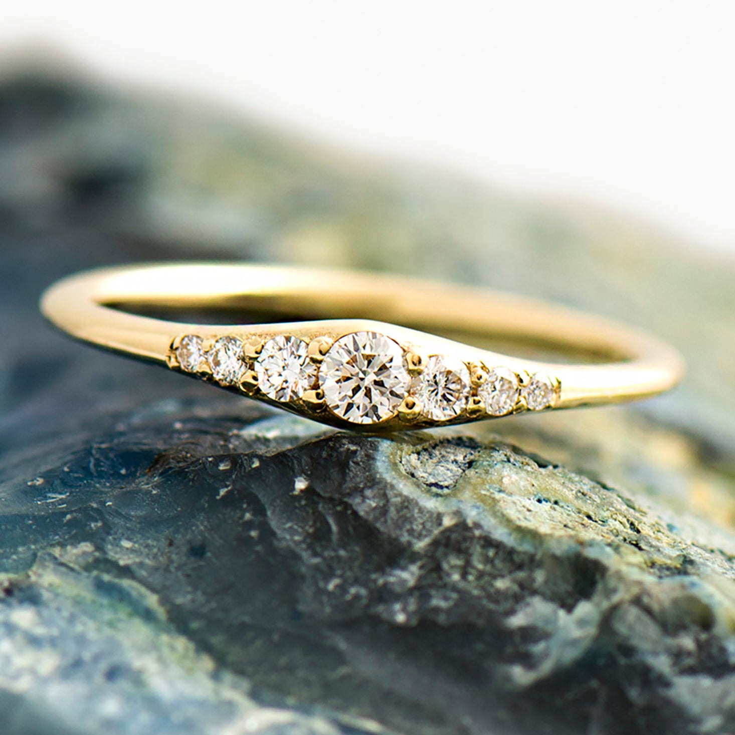 Tiny Round Engagement Ring