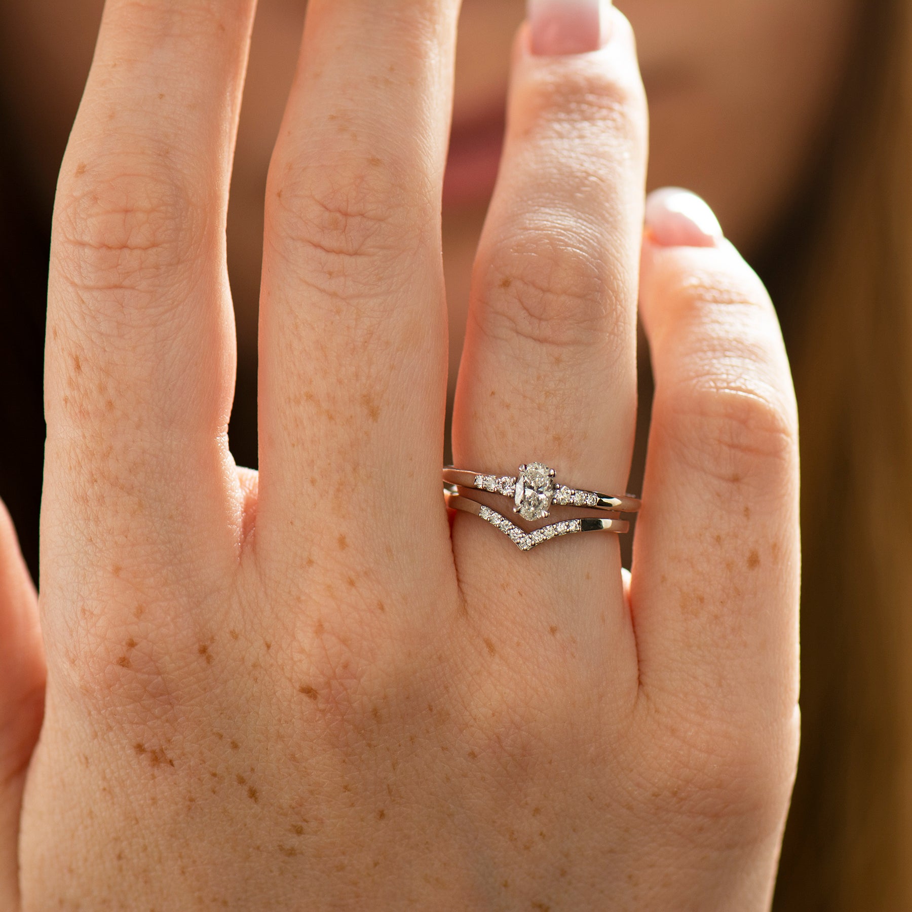 Dainty Elongated Oval Engagement Ring