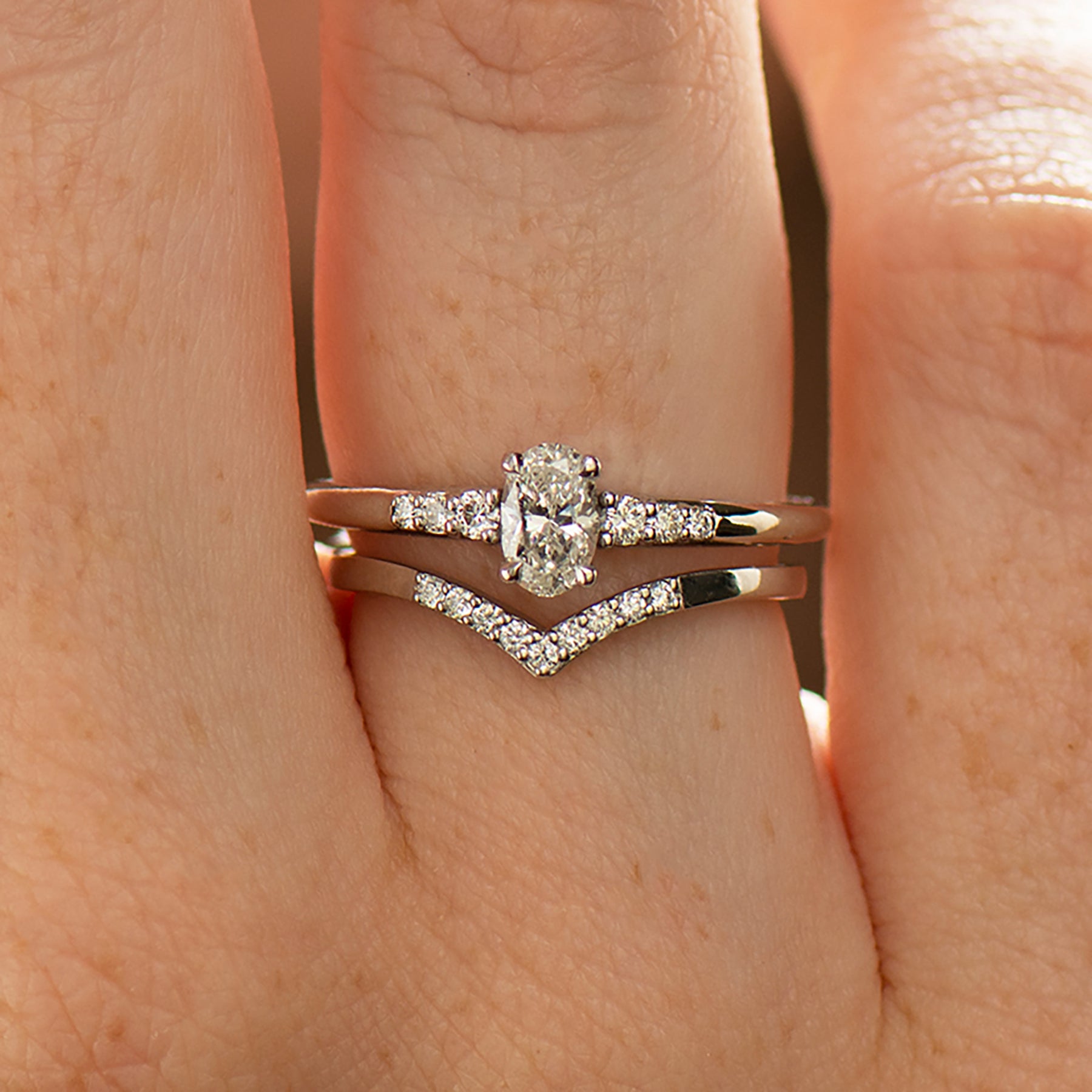 Dainty Elongated Oval Engagement Ring