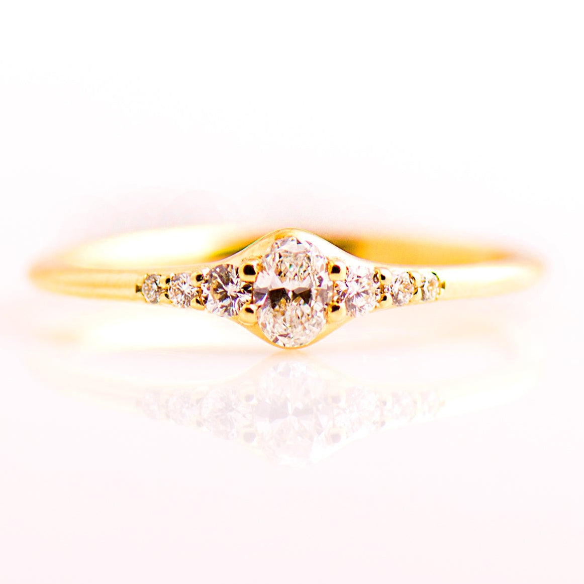 Tiny Oval Diamond Ring