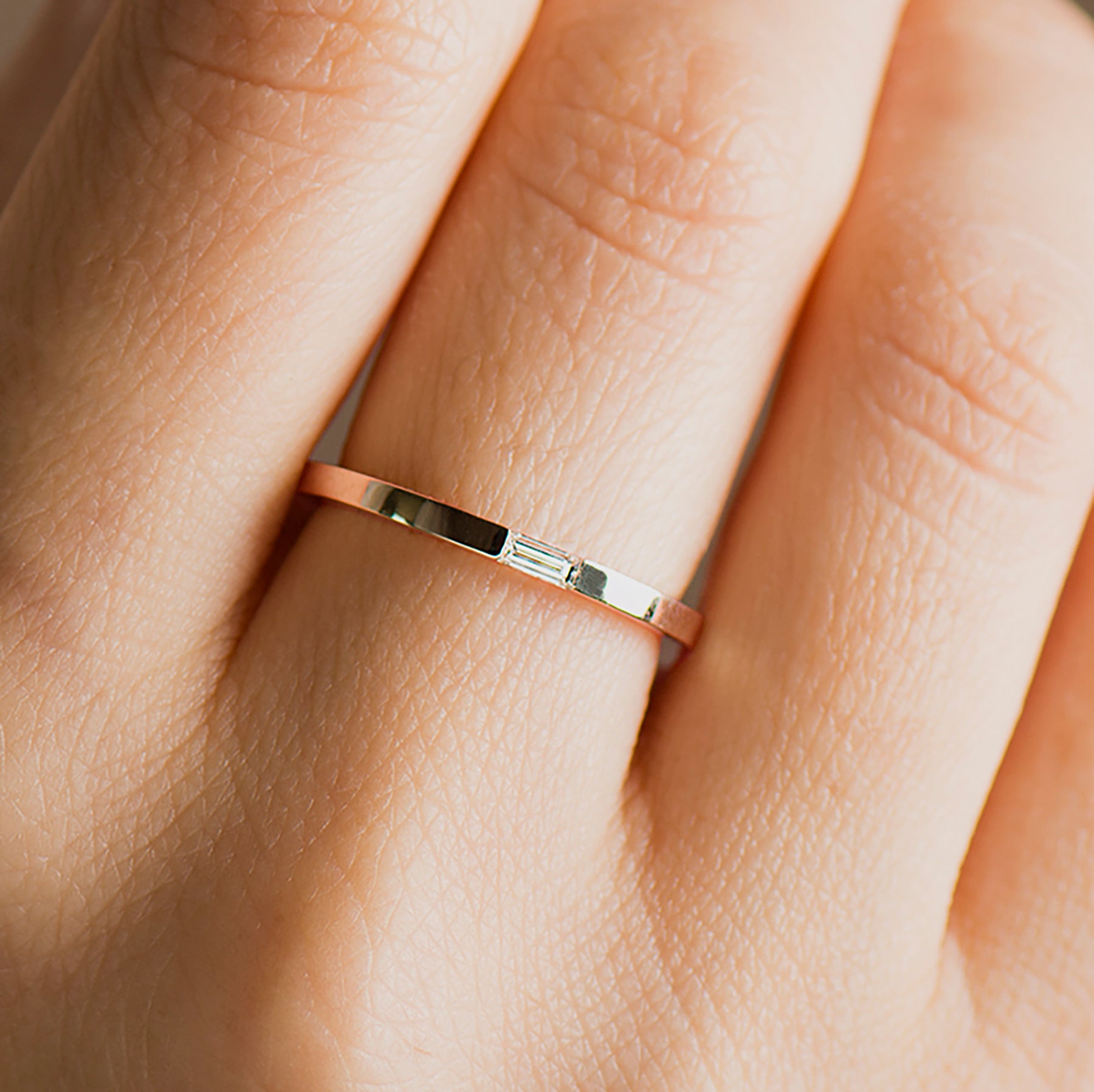 Tiny Baguette Wedding Ring