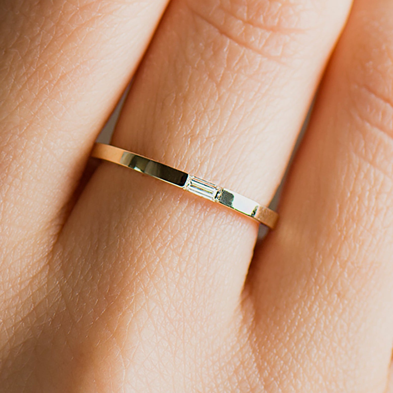 Tiny Baguette Wedding Ring
