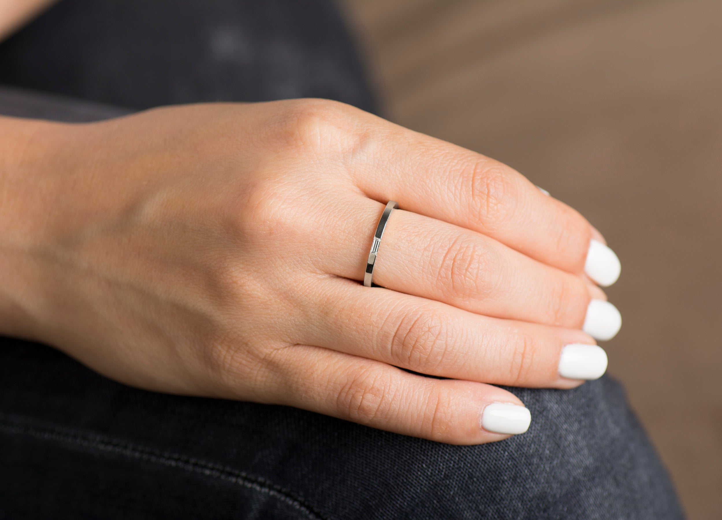 Tiny Baguette Wedding Ring