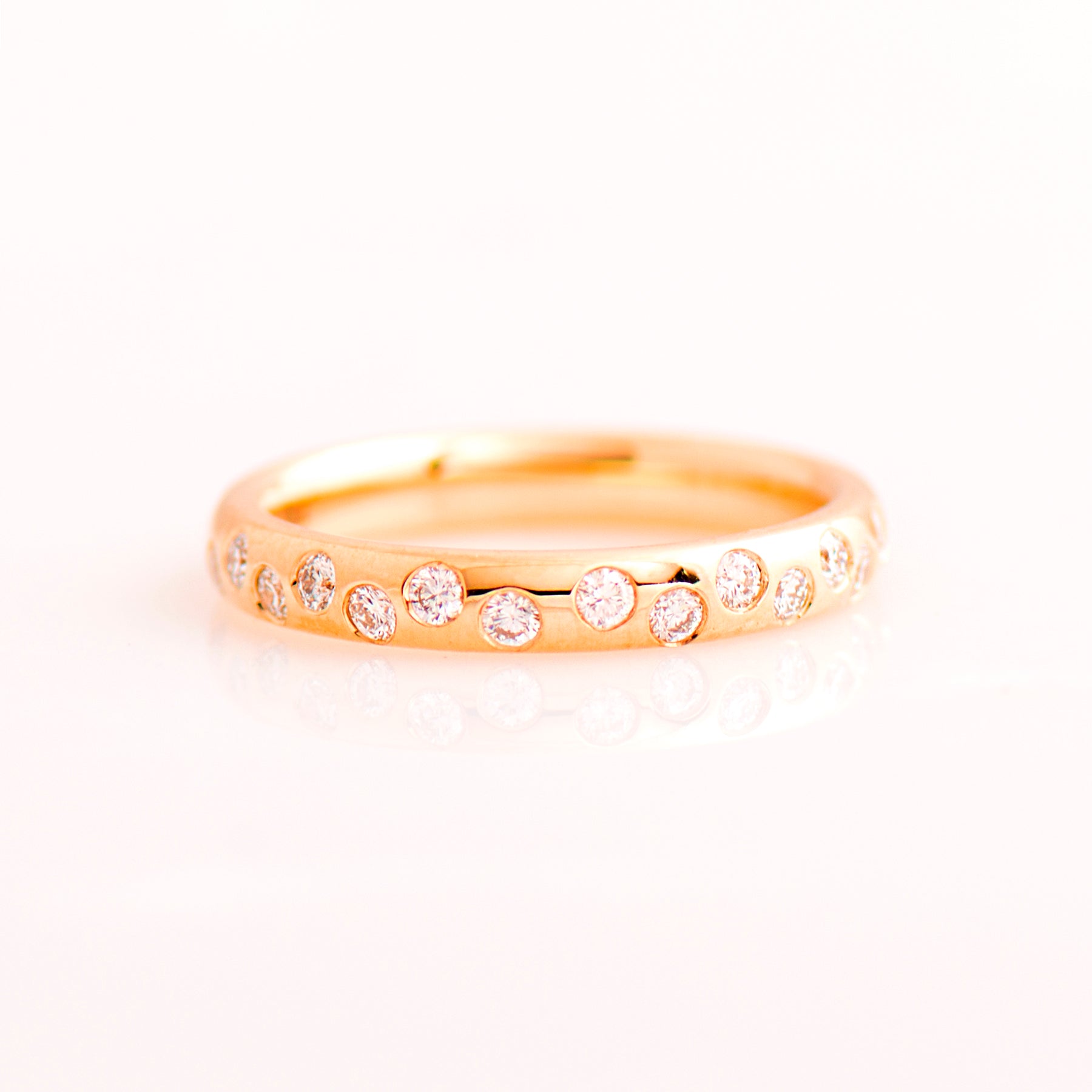 Wide Half Eternity Diamond Ring Zig Zag