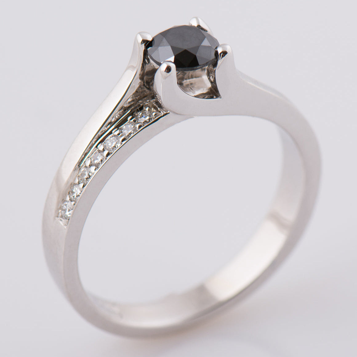 Bypass Engagement Ring 2 - Black diamond