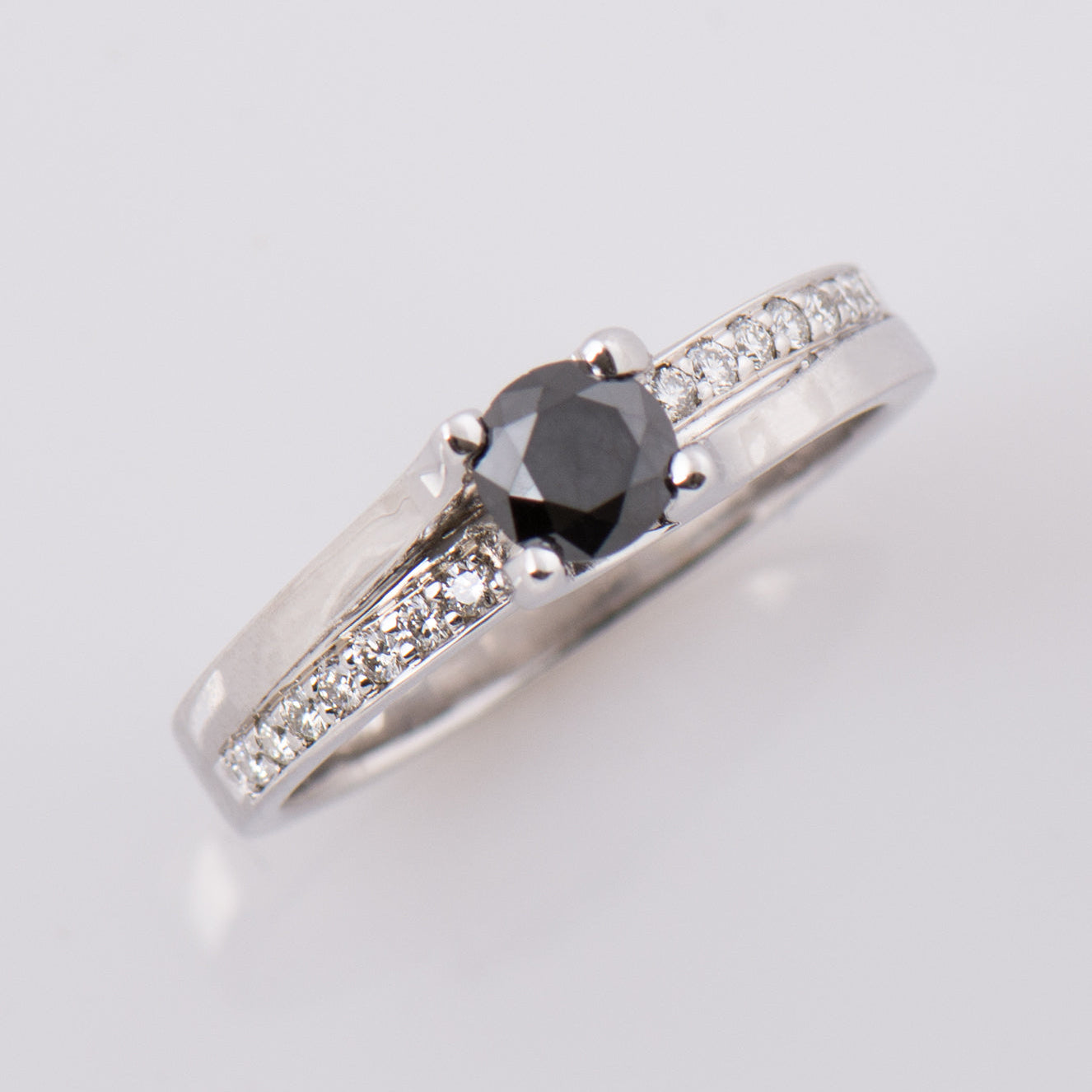 Bypass Engagement Ring 2 - Black diamond