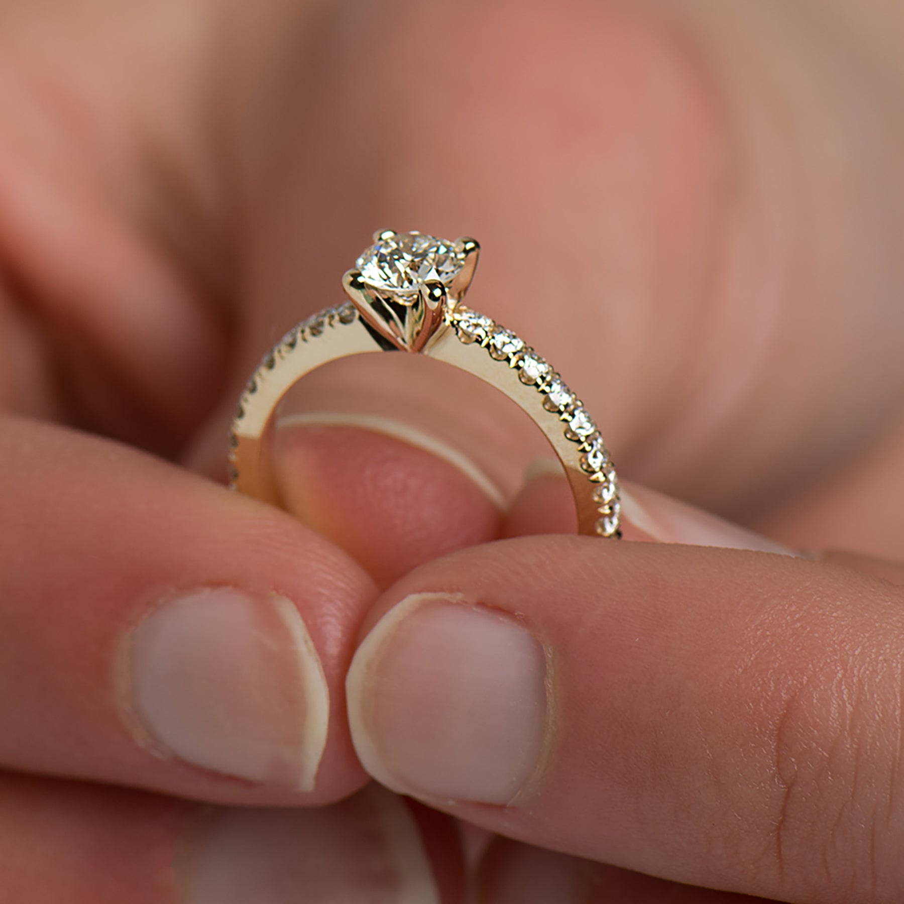 Classic Pave' Engagement Ring - Round