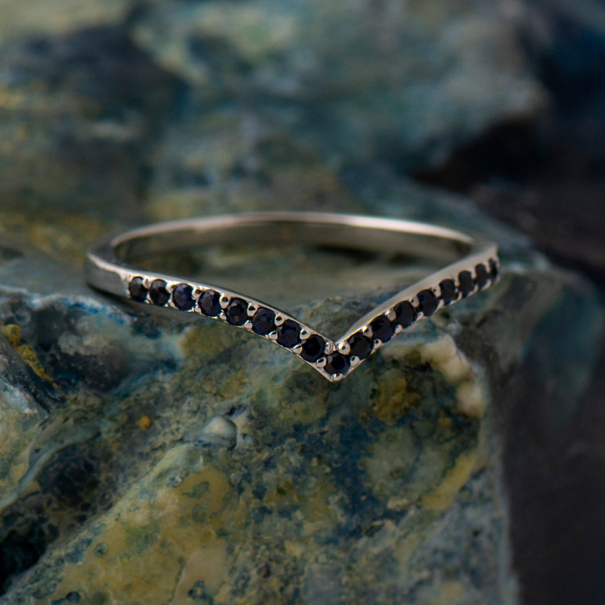V Shape Sapphire Ring