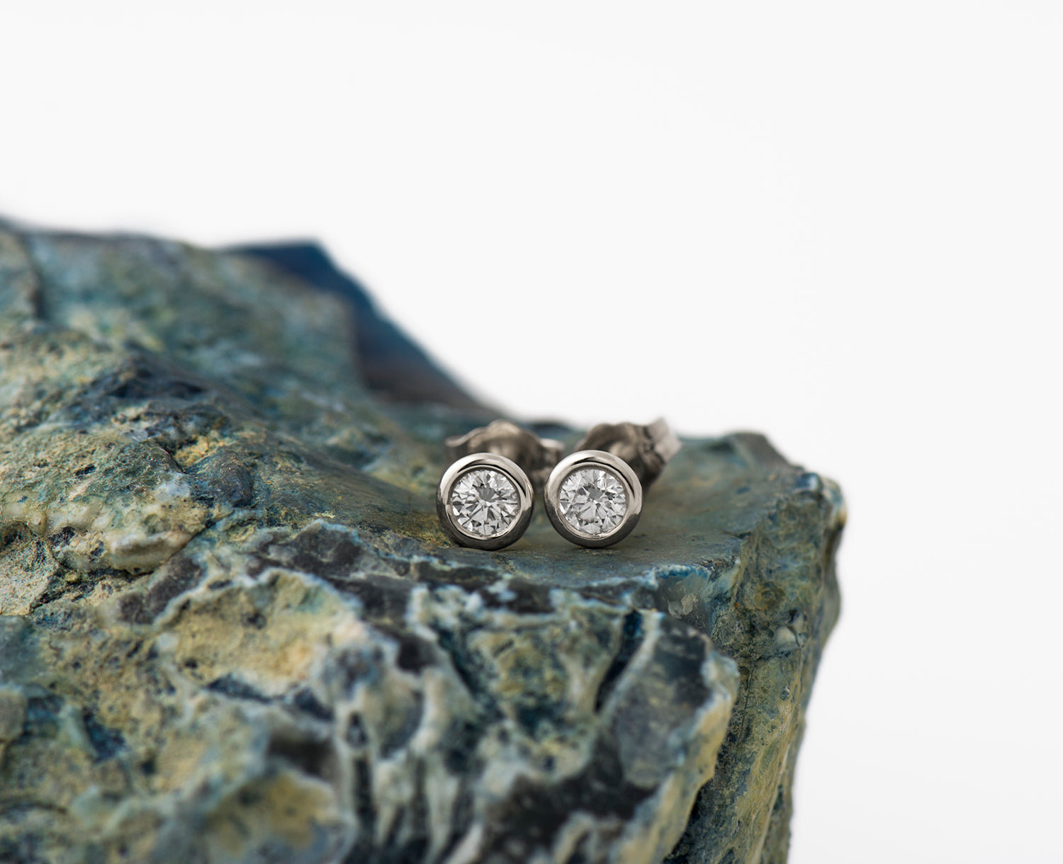 Rounded Bezel Earrings