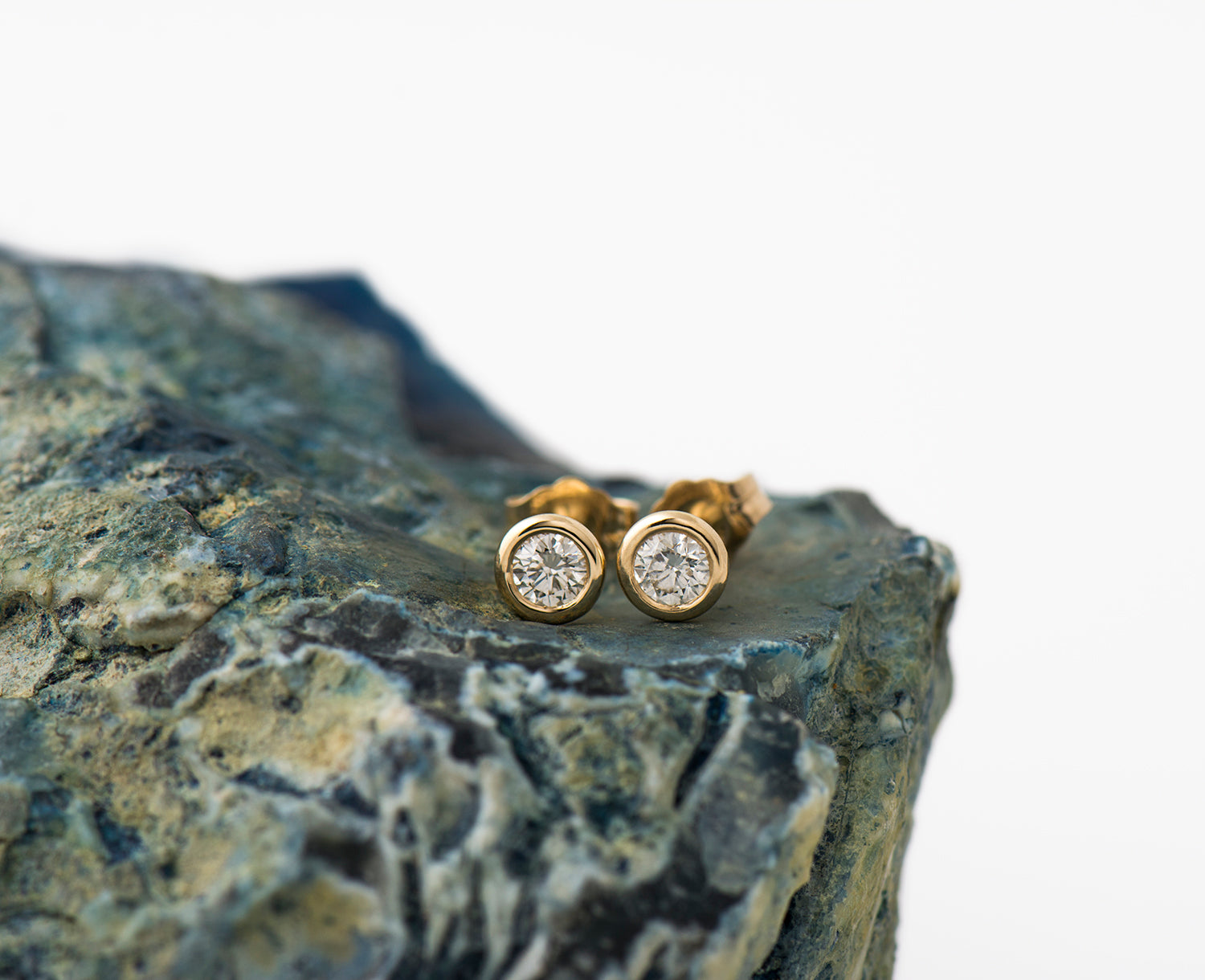 Rounded Bezel Earrings
