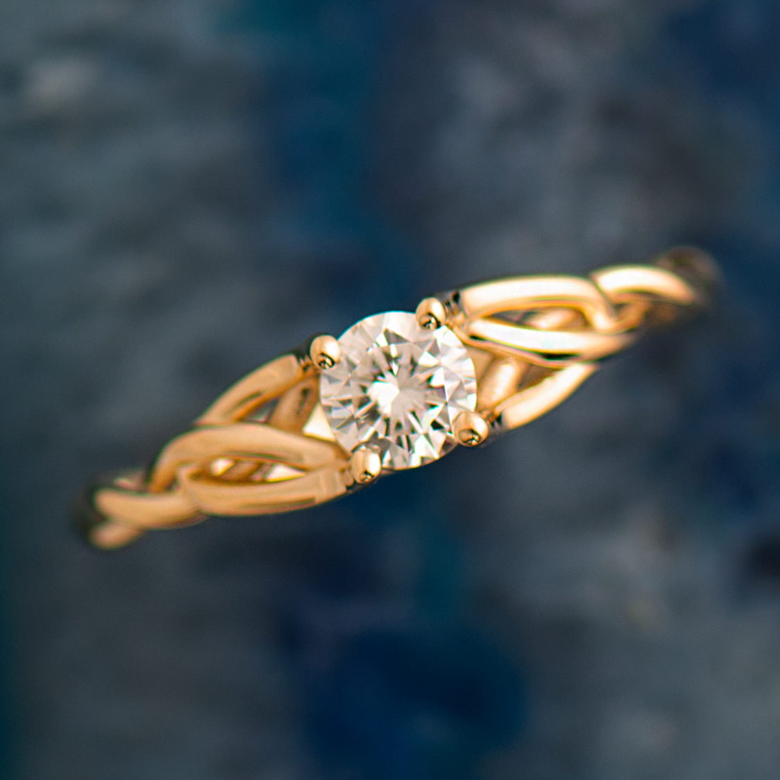 Solitaire Celtic Braided Engagement Ring