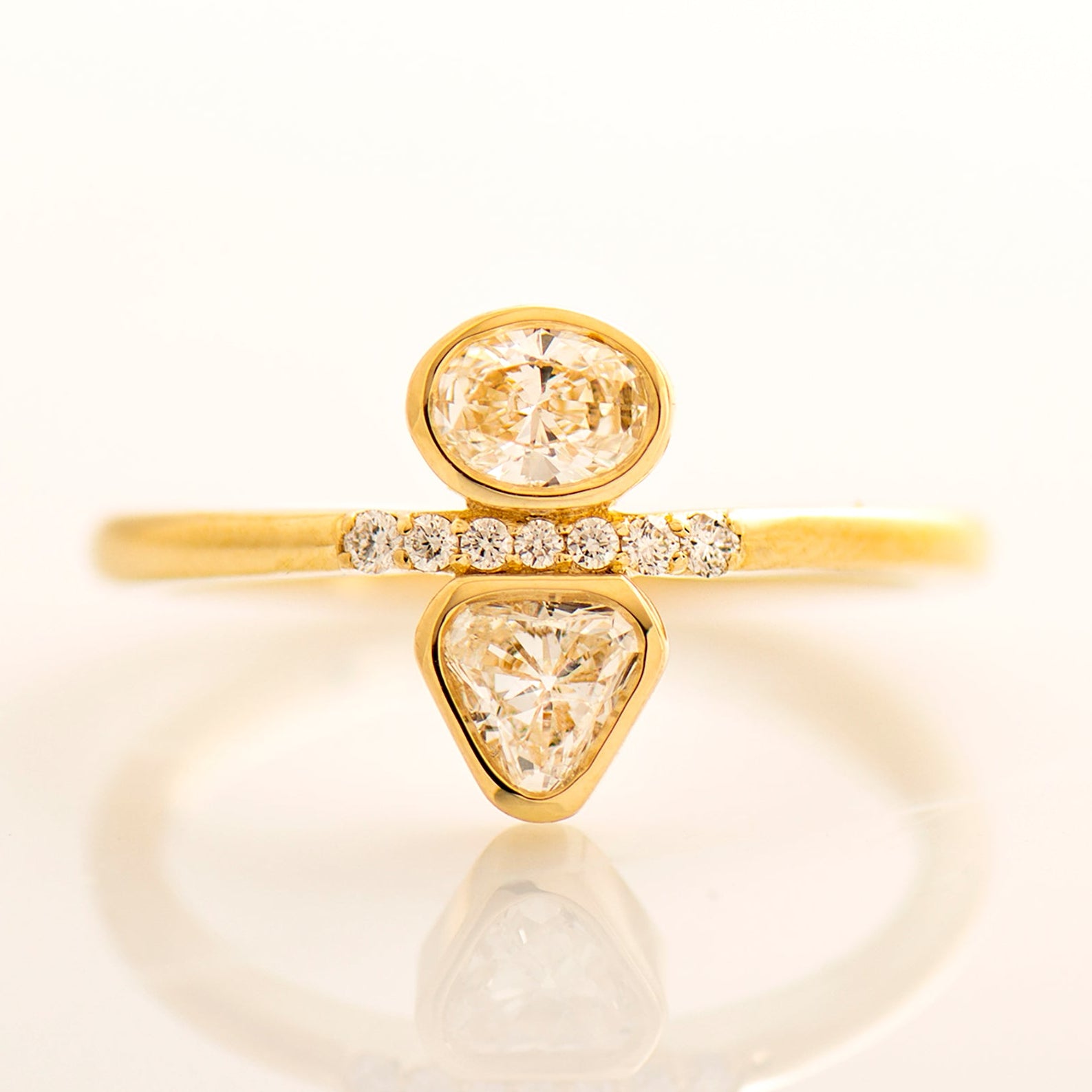 Triangle And Oval Engagement Ring
