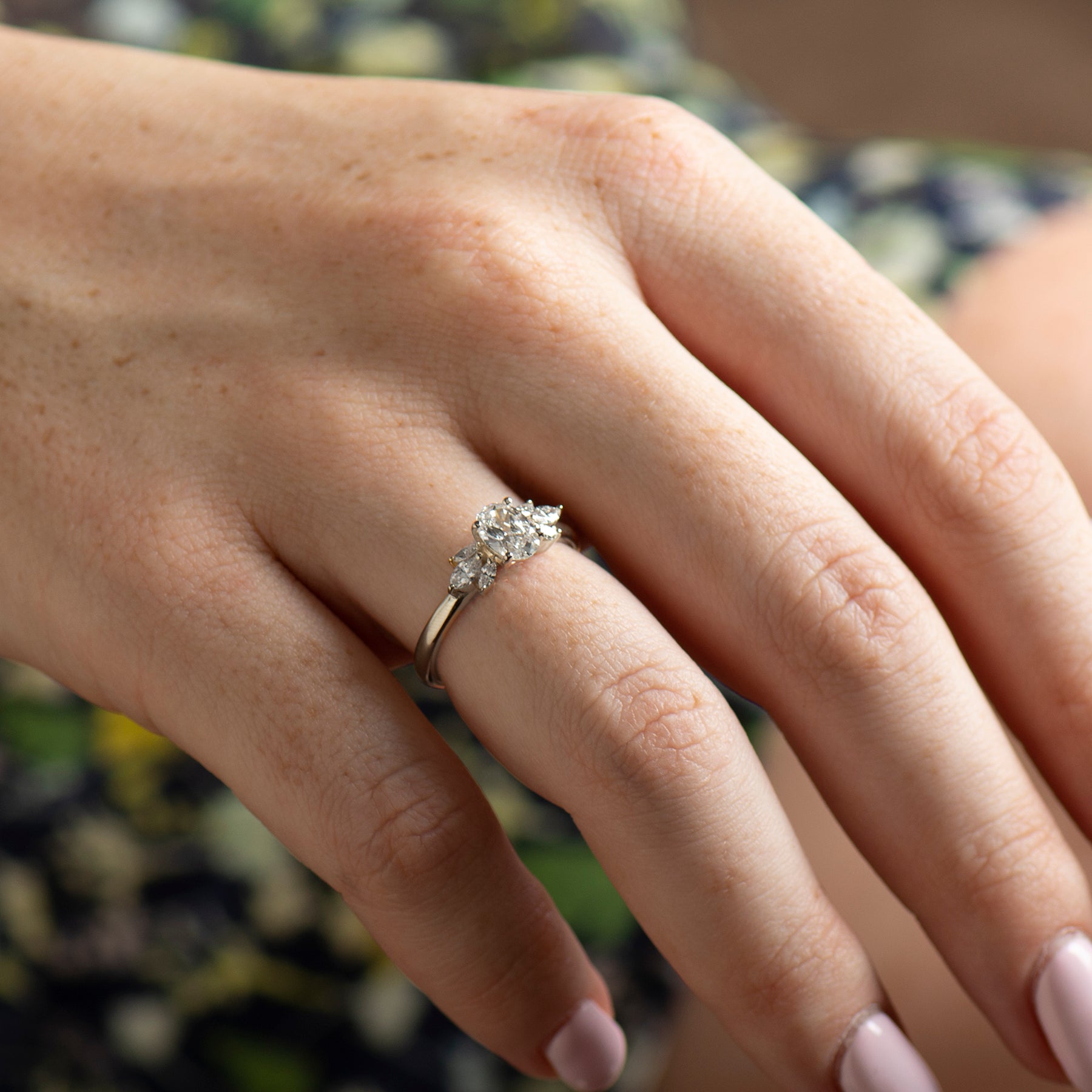 Flower Engagement Ring