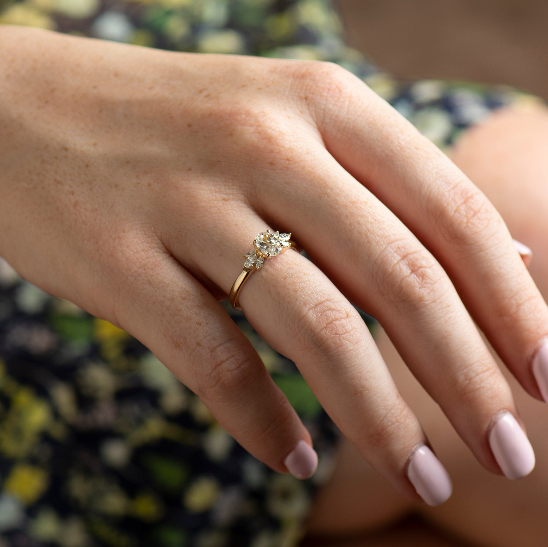 Flower Engagement Ring