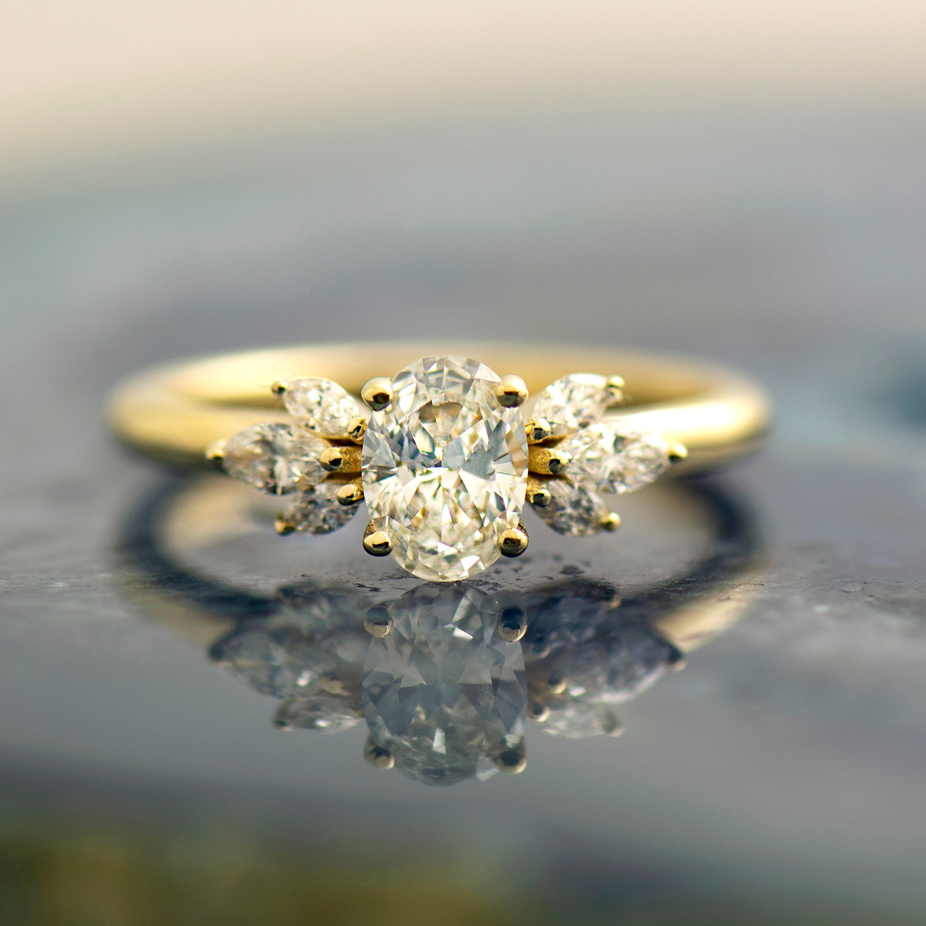 Flower Engagement Ring
