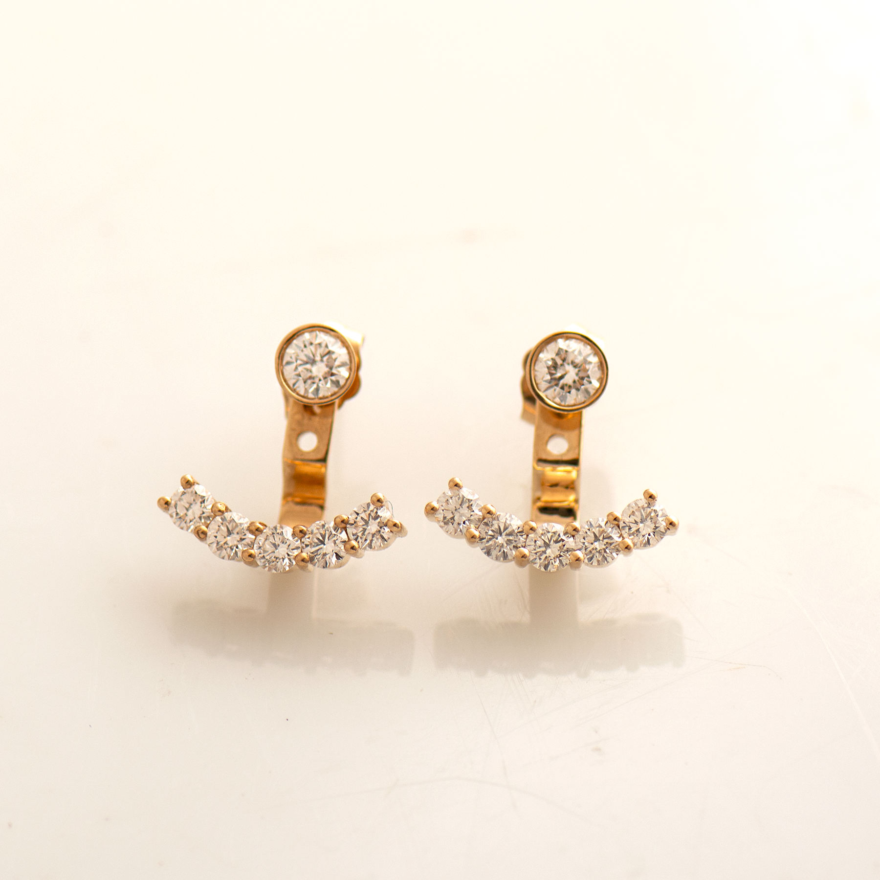 5 Diamonds Ear Jacket Earrings