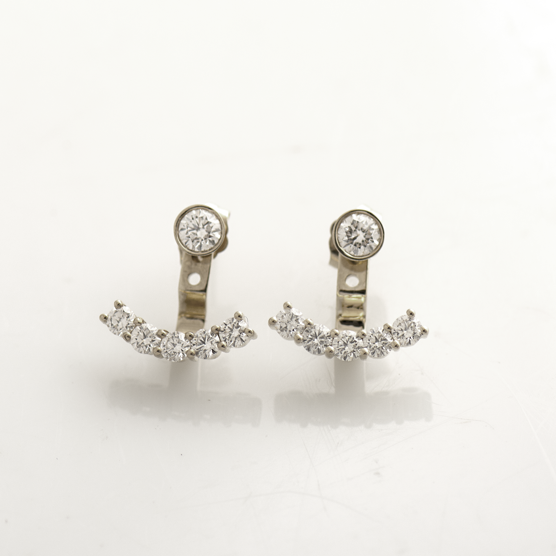 5 Diamonds Ear Jacket Earrings