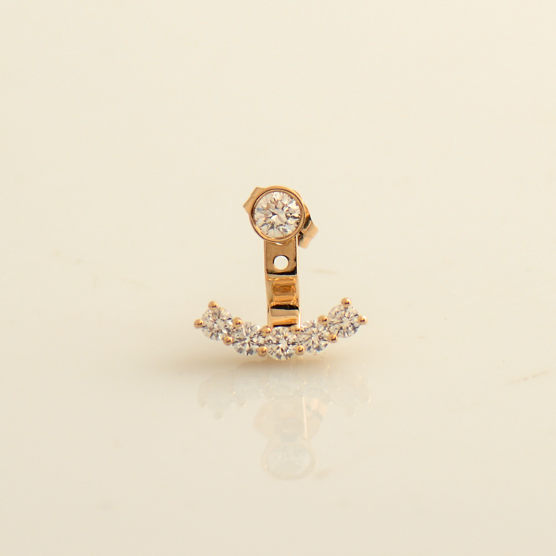 5 Diamonds Ear Jacket Earrings