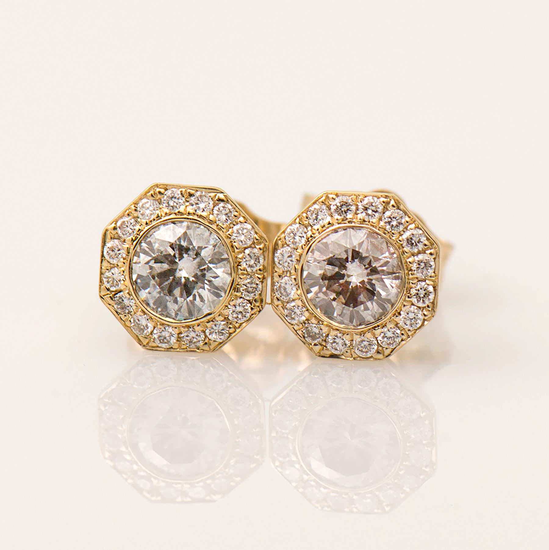 Octagon Halo Earrings
