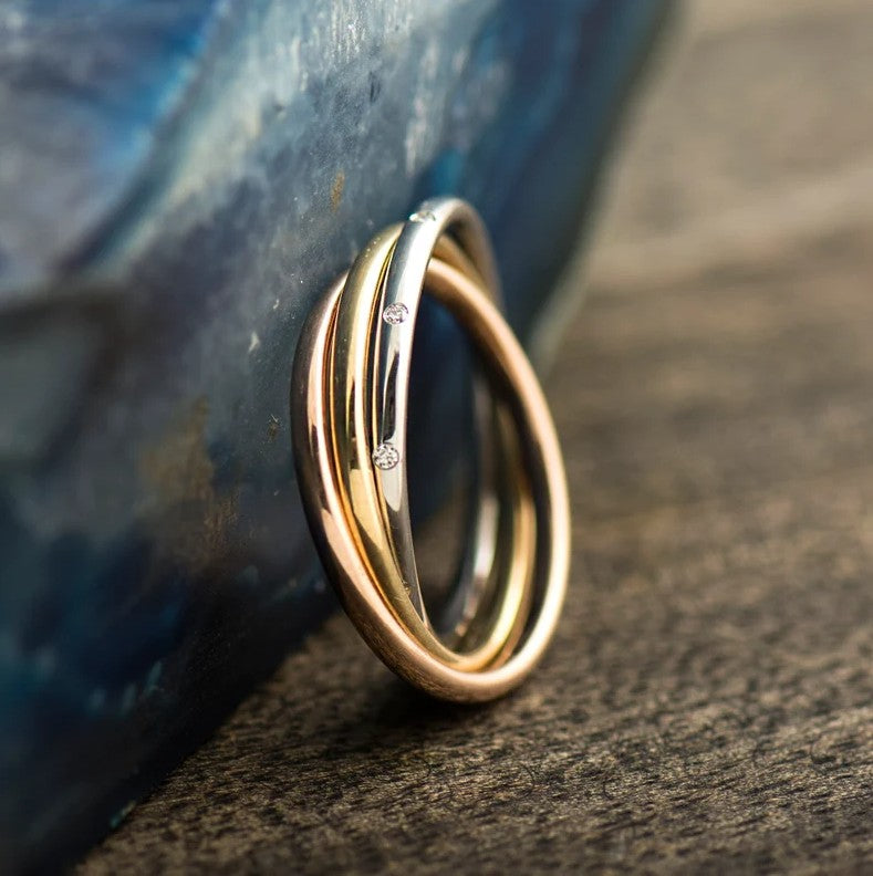 Three Tone Interlocking Ring