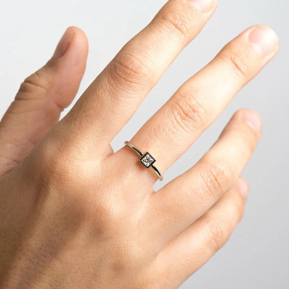 Matte textured Engagement Ring